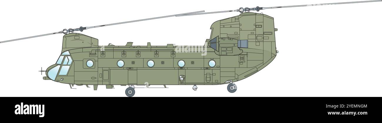 Amerikanischer Transporthubschrauber Illustration de Vecteur