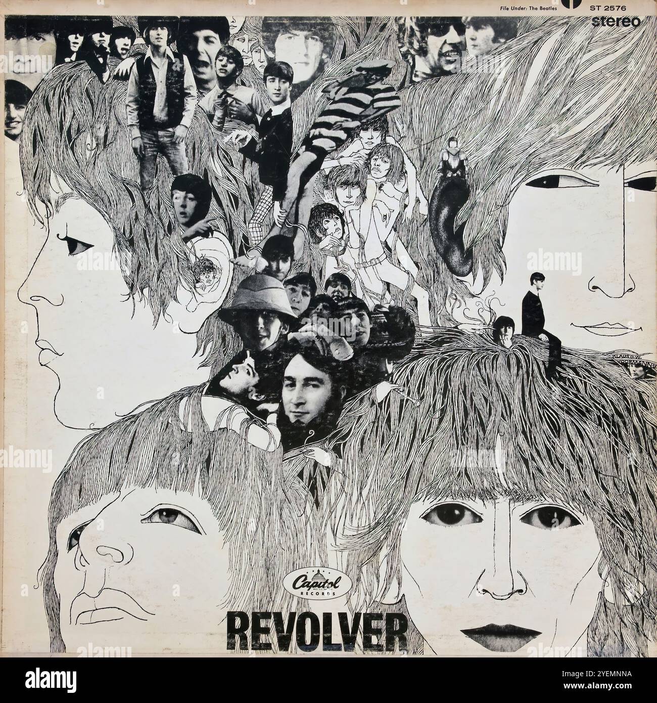 Les Beatles Revolver U.S. Stereo - couverture en vinyle originale Banque D'Images