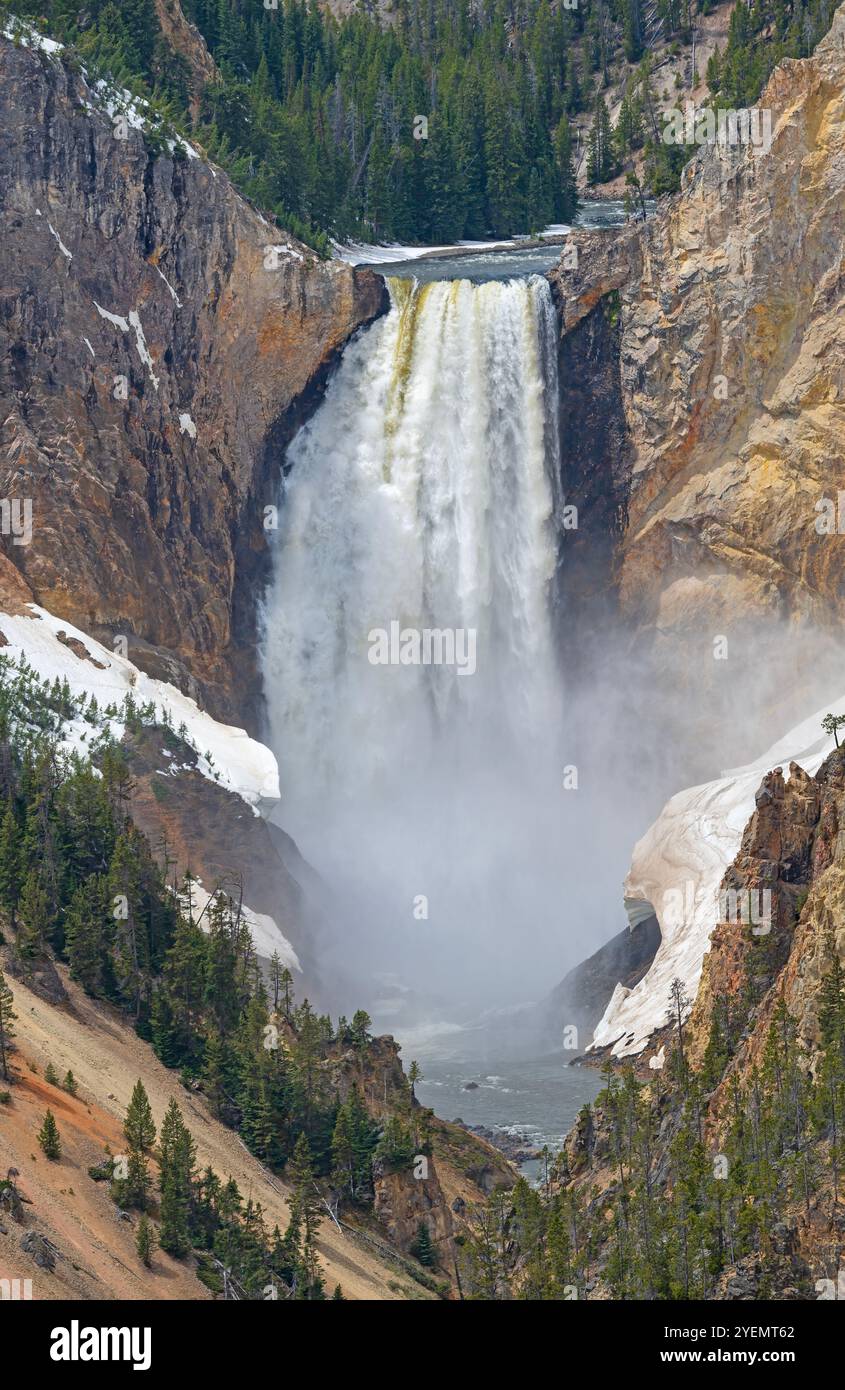 Détails de Lower Yellowstone Falls dans le parc national de Yellowstone dans le Wyoming Banque D'Images