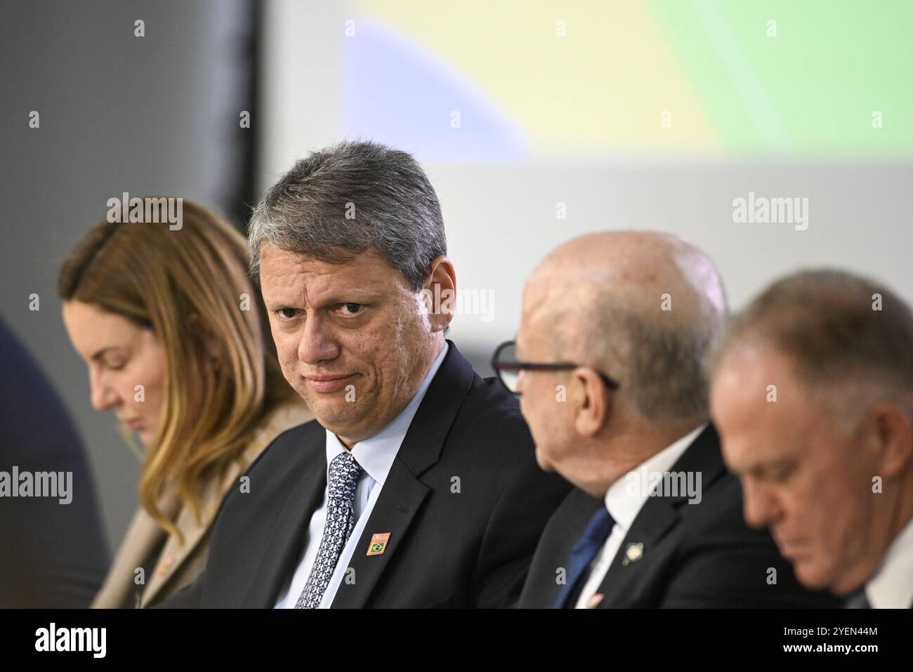 DF - BRASILIA - 10/31/2024 - BRASILIA, RENCONTRE AVEC LES GOUVERNEURS AVEC LE PRÉSIDENT - le gouverneur de Sao Paulo, Tarcisio de Freitas, participe à une rencontre avec les gouverneurs ce jeudi 31 octobre au Palais Planalto. Photo : Mateus Bonomi/AGIF (photo Mateus Bonomi/AGIF/SIPA USA) Banque D'Images