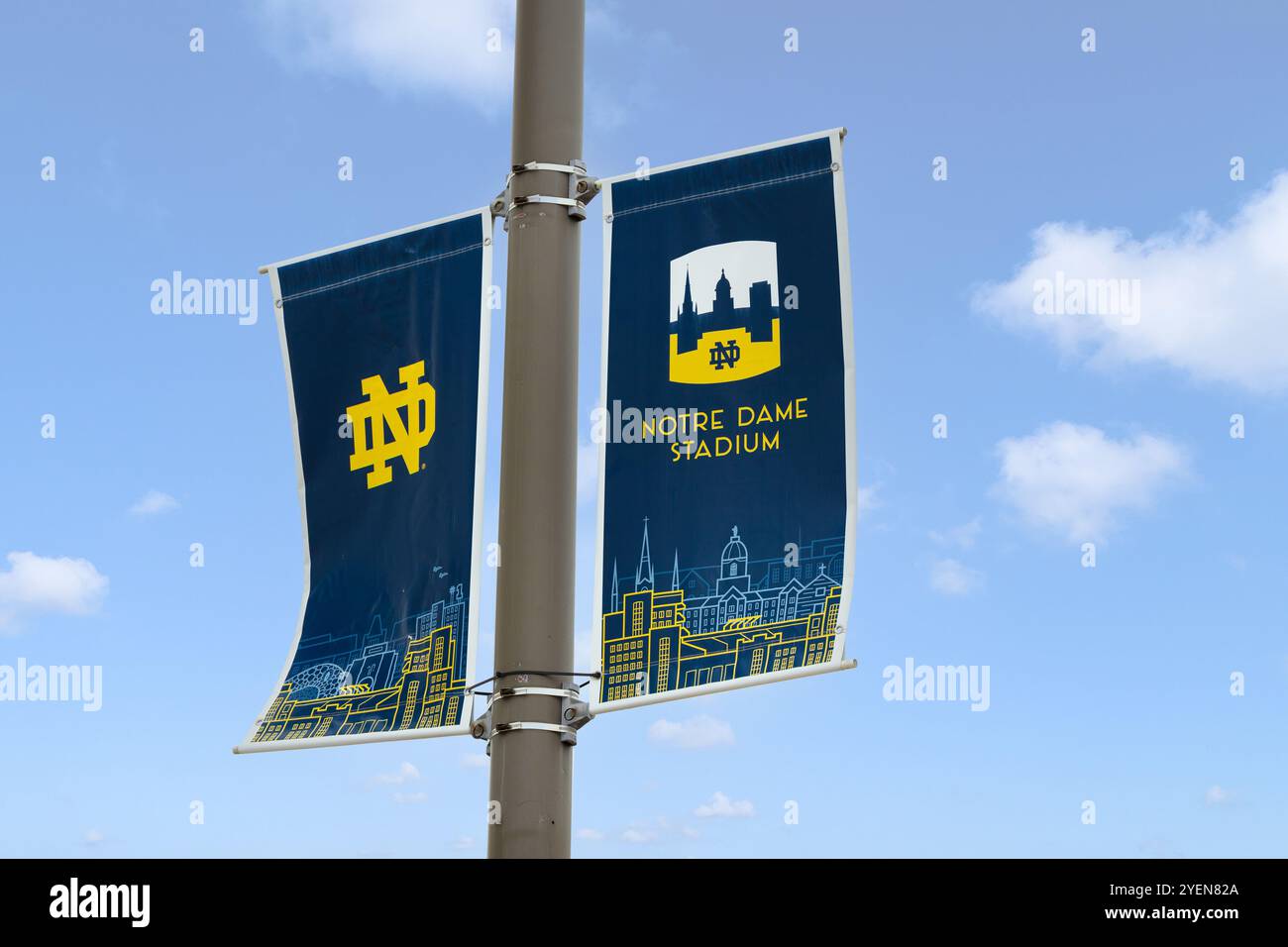 Le stade notre Dame est situé au cœur du campus de l'Université de notre Dame et abrite l'équipe de football irlandaise Fighting. Banque D'Images