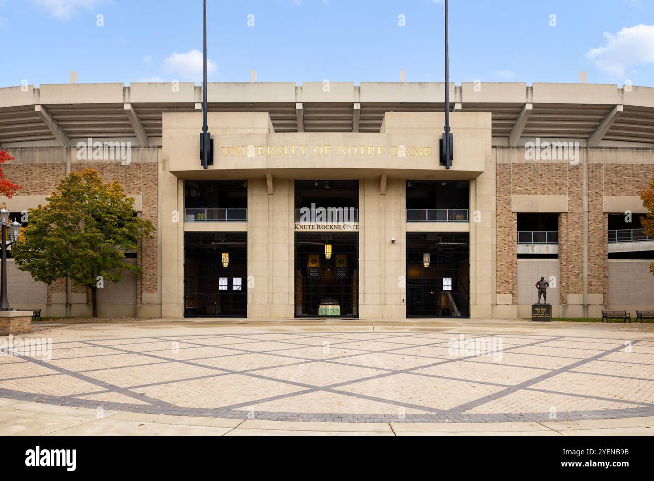Le stade notre Dame est situé au cœur du campus de l'Université de notre Dame et abrite l'équipe de football irlandaise Fighting. Banque D'Images
