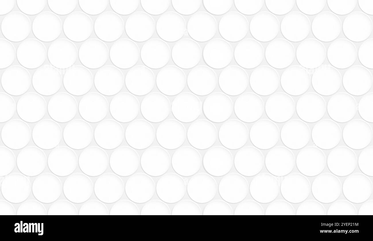 Boutons ronds en plastique de tuile de couleur blanche avec matériau de base gris. Polymère synthétique protecteur avec espace de copie de revêtement absorbant les chocs pour la conception de w Illustration de Vecteur
