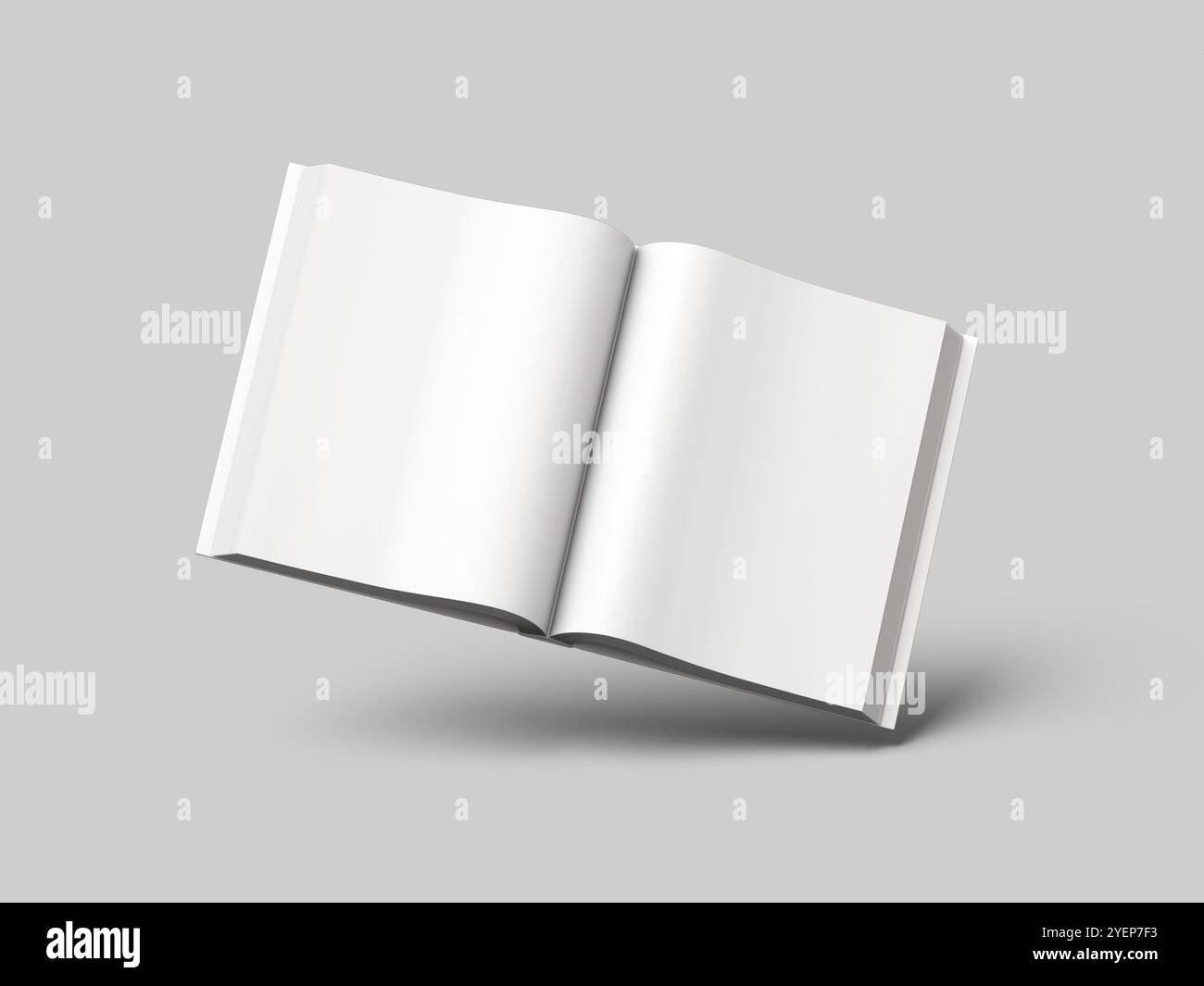 Maquette blanche flottante vierge 3D isolée Banque D'Images