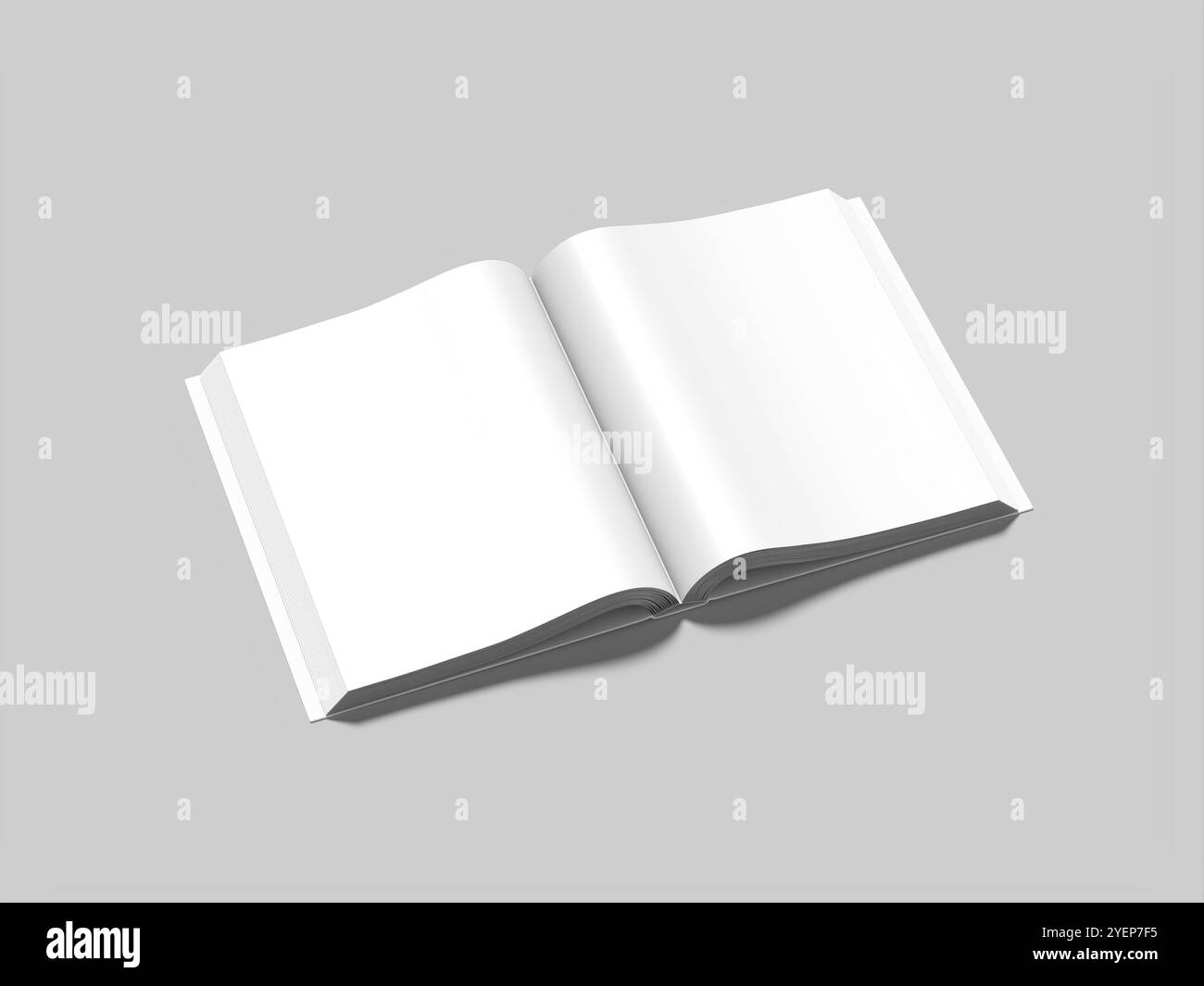 Maquette de livre ouvert 3D rendue vierge isolée Banque D'Images