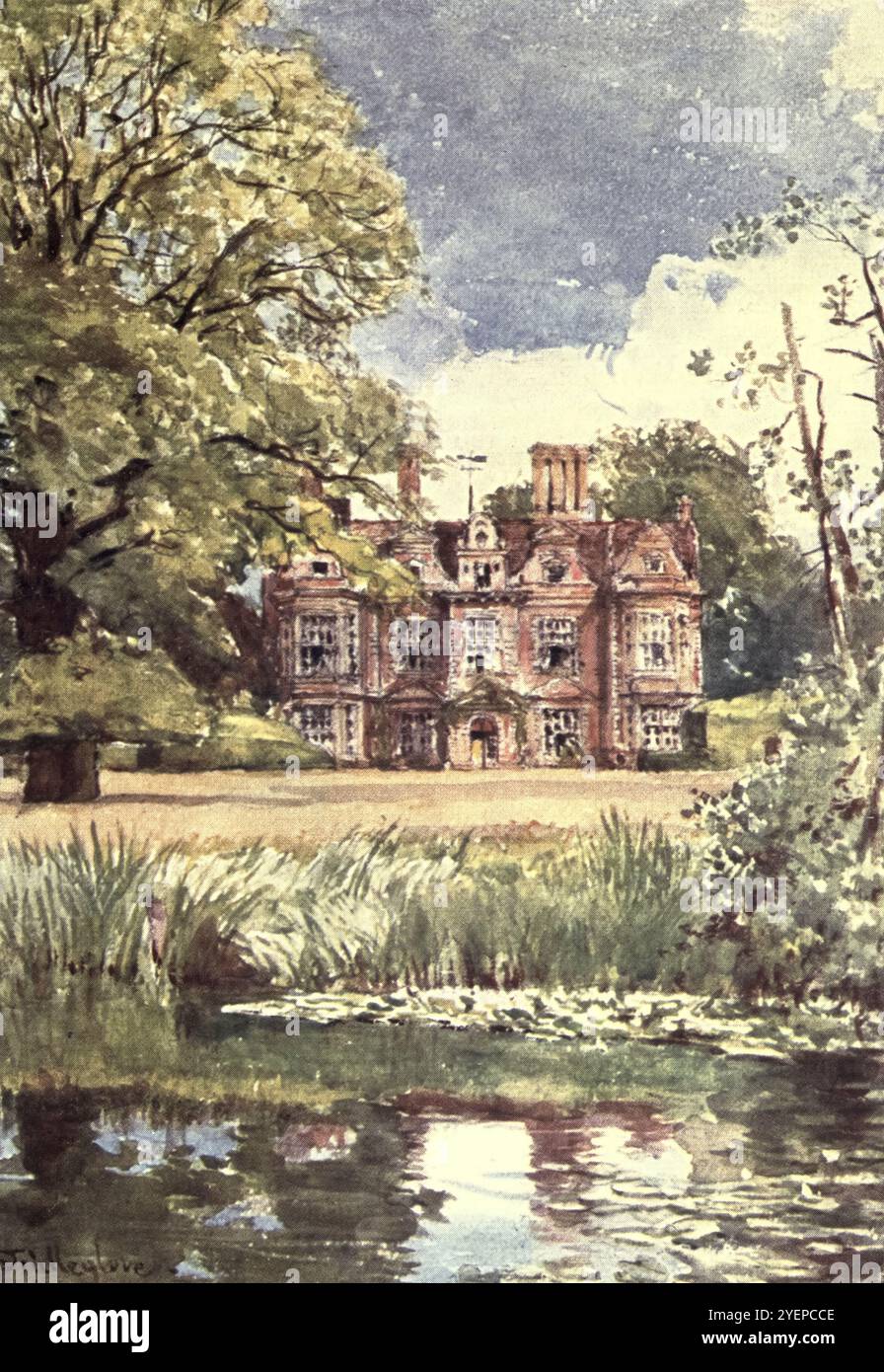 OLD MANOR HOUSE, NEAR ICKENHAM by John Fulleylove John Fulleylove (18 août 1845 – 22 mai 1908) était un paysagiste anglais et illustrateur Middlesex (abréviation : Middx) est un comté historique, un ancien comté de poste, et un ancien comté administratif dans le sud-est de l'Angleterre; Banque D'Images