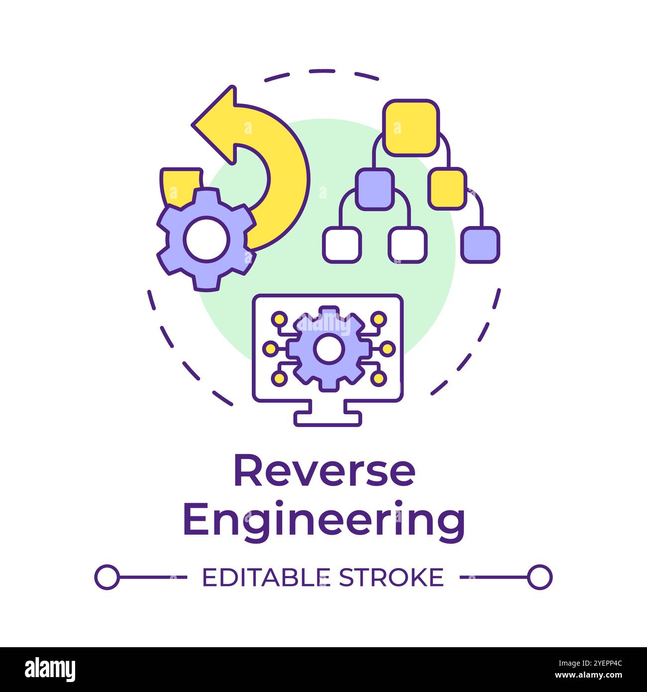 Icône de concept multicolore de rétro-ingénierie Illustration de Vecteur