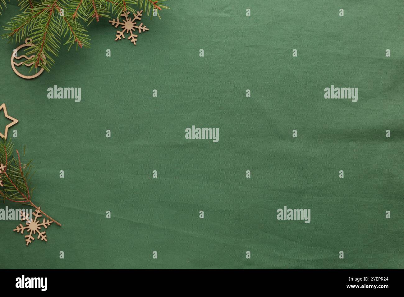 Fond vert écologique de Noël zéro déchet Banque D'Images
