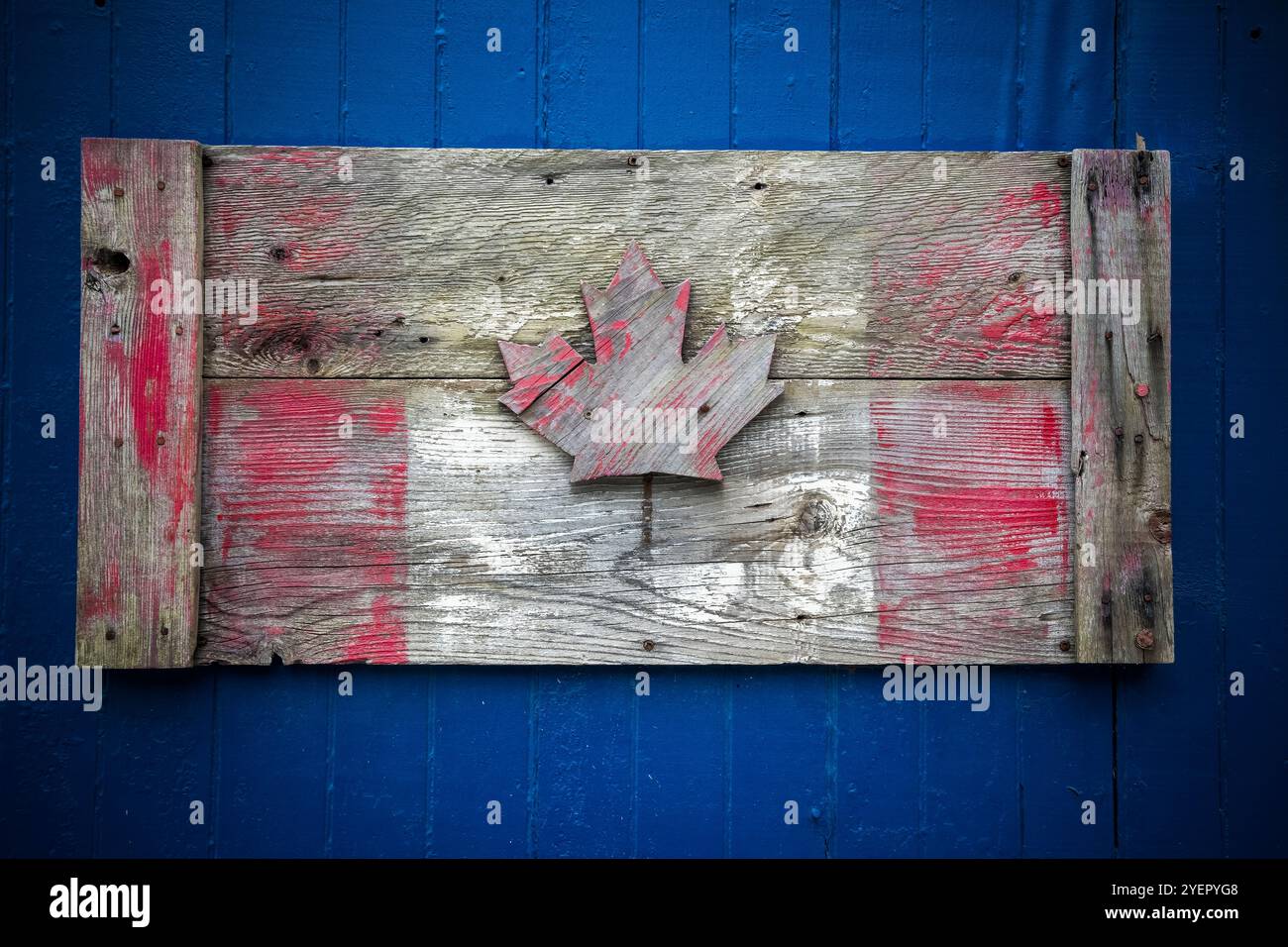 Interprétation en bois amoureuse du drapeau canadien Banque D'Images