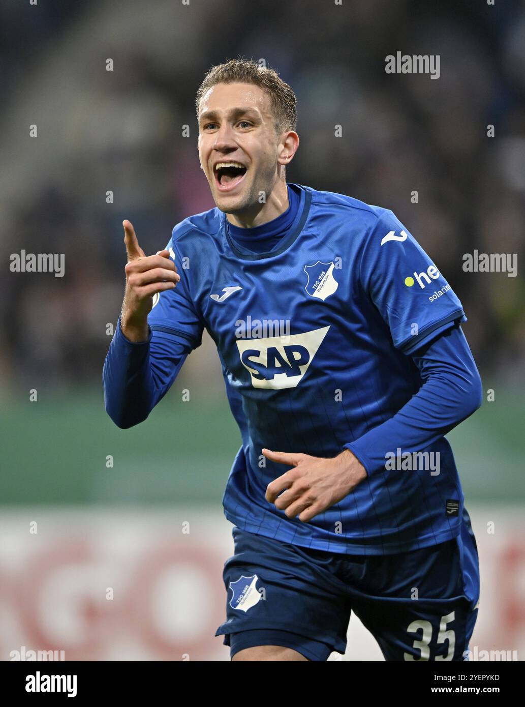 Célébration des buts Arthur Chaves TSG 1899 Hoffenheim (35) DFB Cup, PreZero Arena, Sinsheim, Bade-Wuerttemberg, Allemagne, Europe Banque D'Images