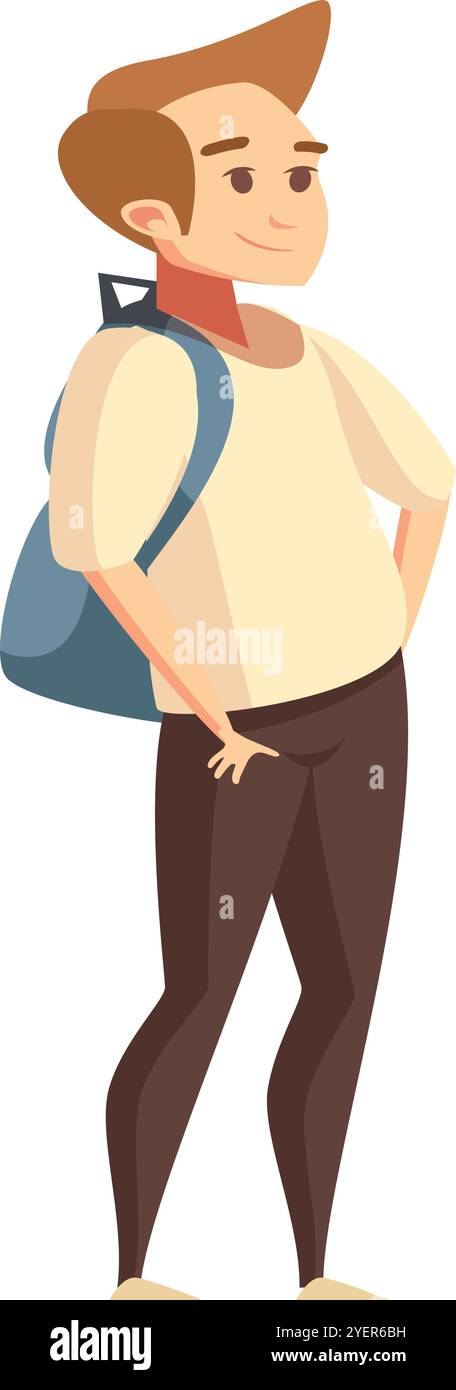 Joyeuse illustration de personnage de dessin animé d'un homme Illustration de Vecteur