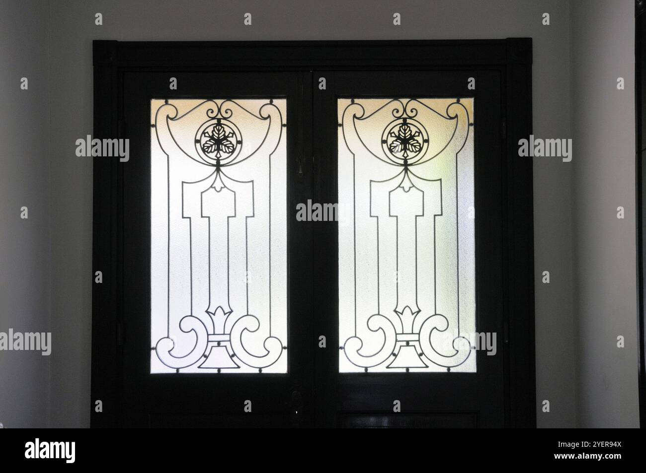 Porte en verre teinté Banque D'Images