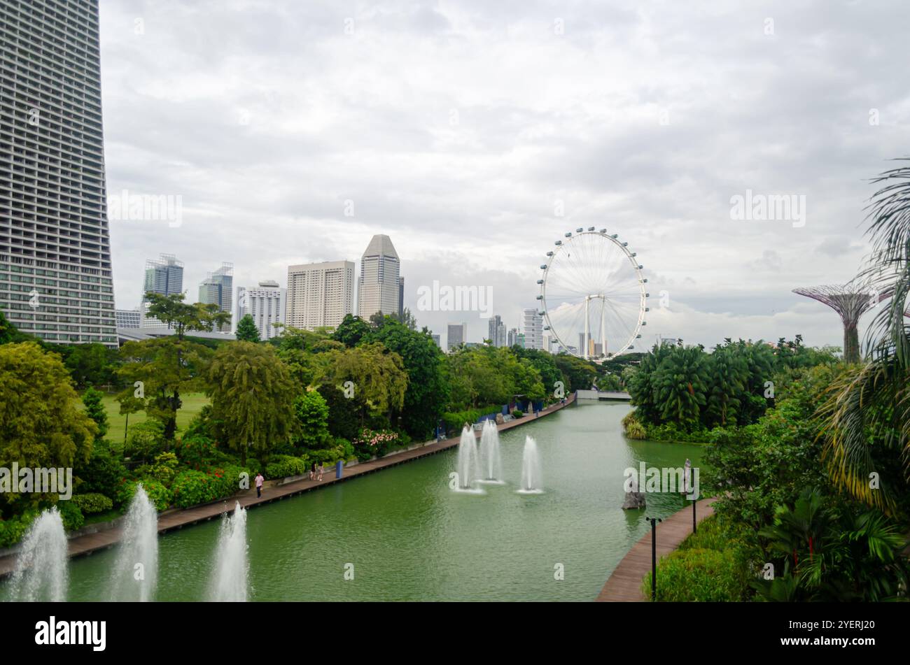 Une vue de Singapore Flyer à Singapour Banque D'Images