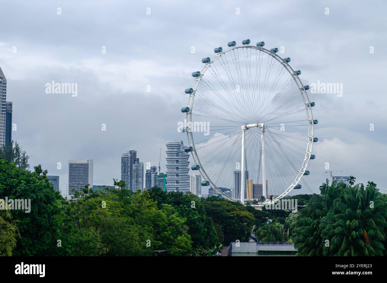 Une vue de Singapore Flyer à Singapour Banque D'Images