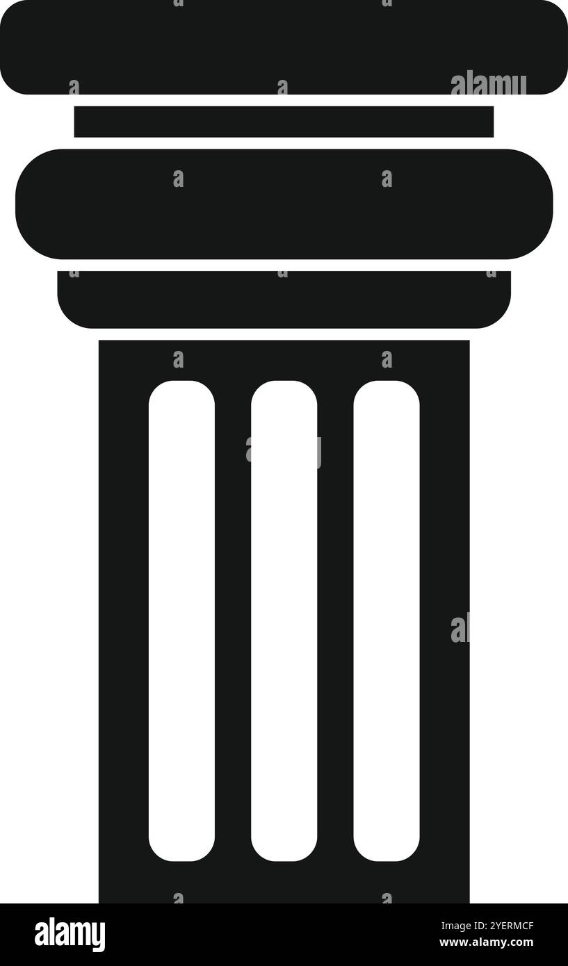 Colonne architecturale présentant un design classique, représentant la force et le patrimoine historique Illustration de Vecteur