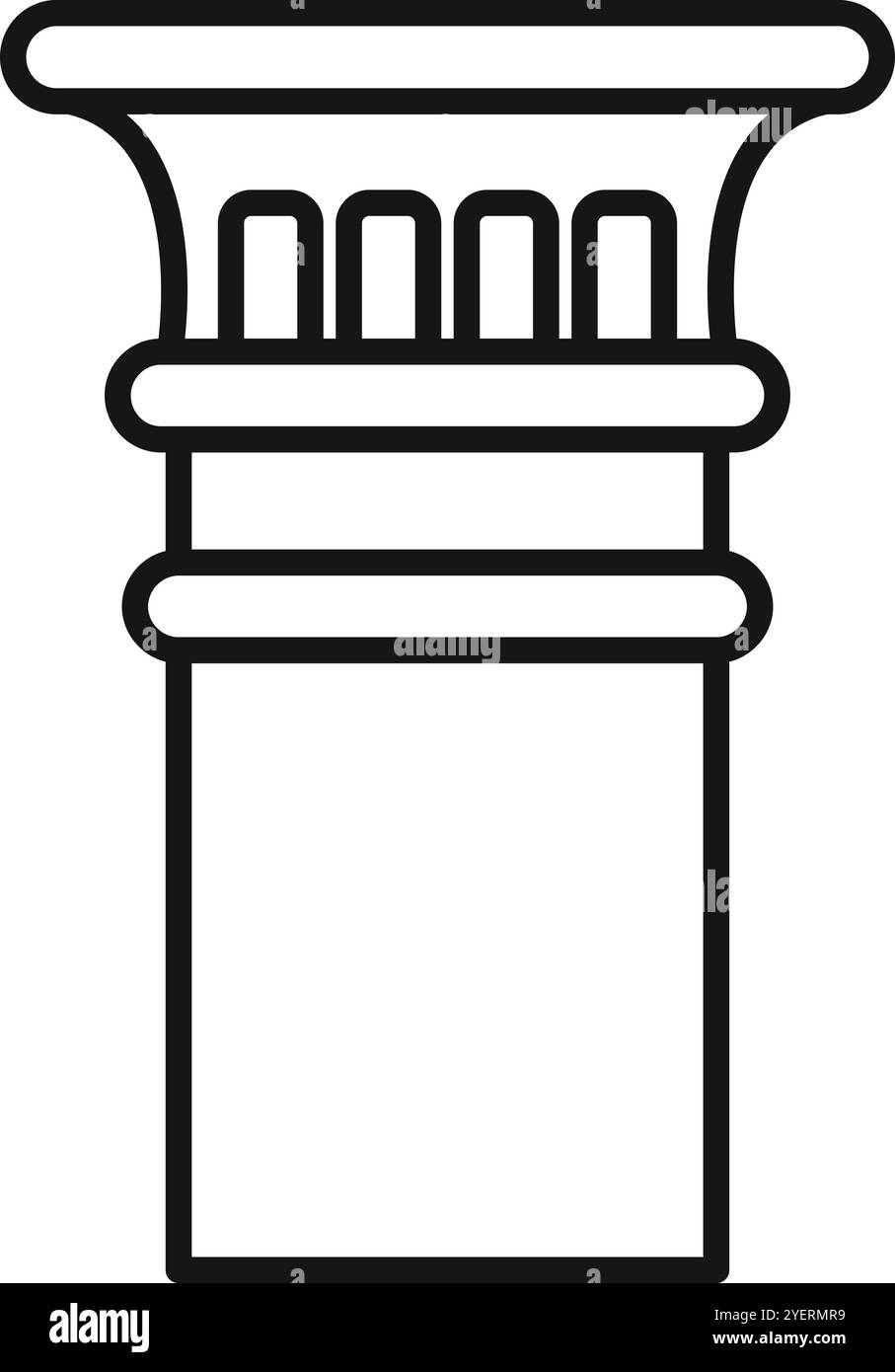 Détail architectural présentant une colonne antique, symbolisant le style classique et le patrimoine historique Illustration de Vecteur