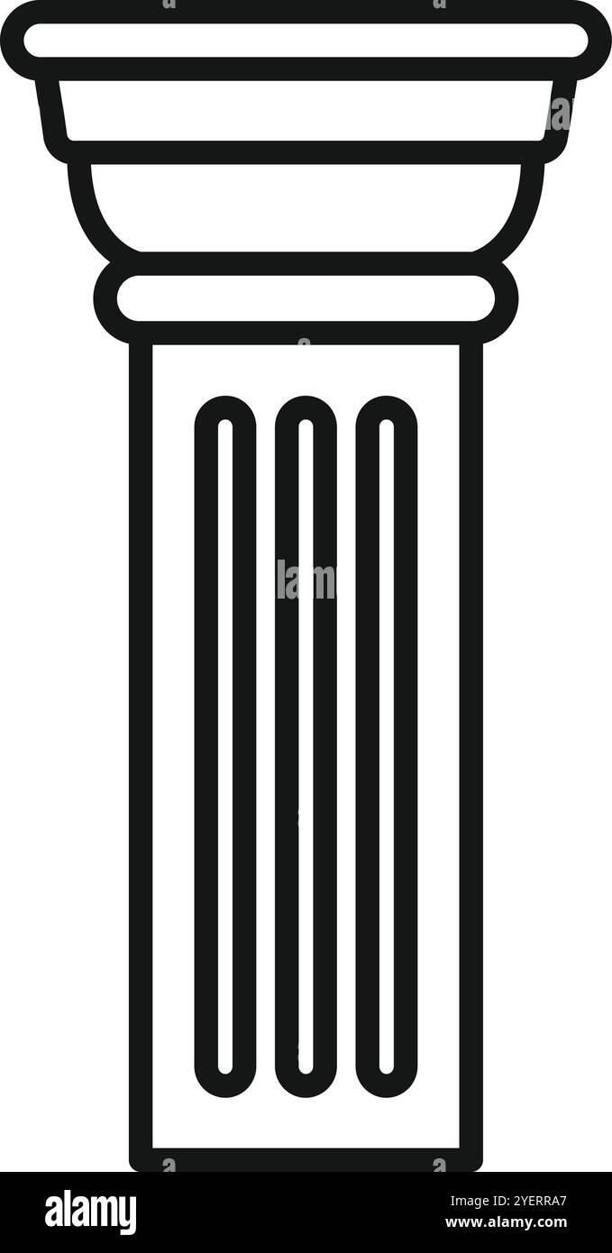 Simple dessin au trait représentant une colonne architecturale classique, incarnant la force et le design intemporel Illustration de Vecteur