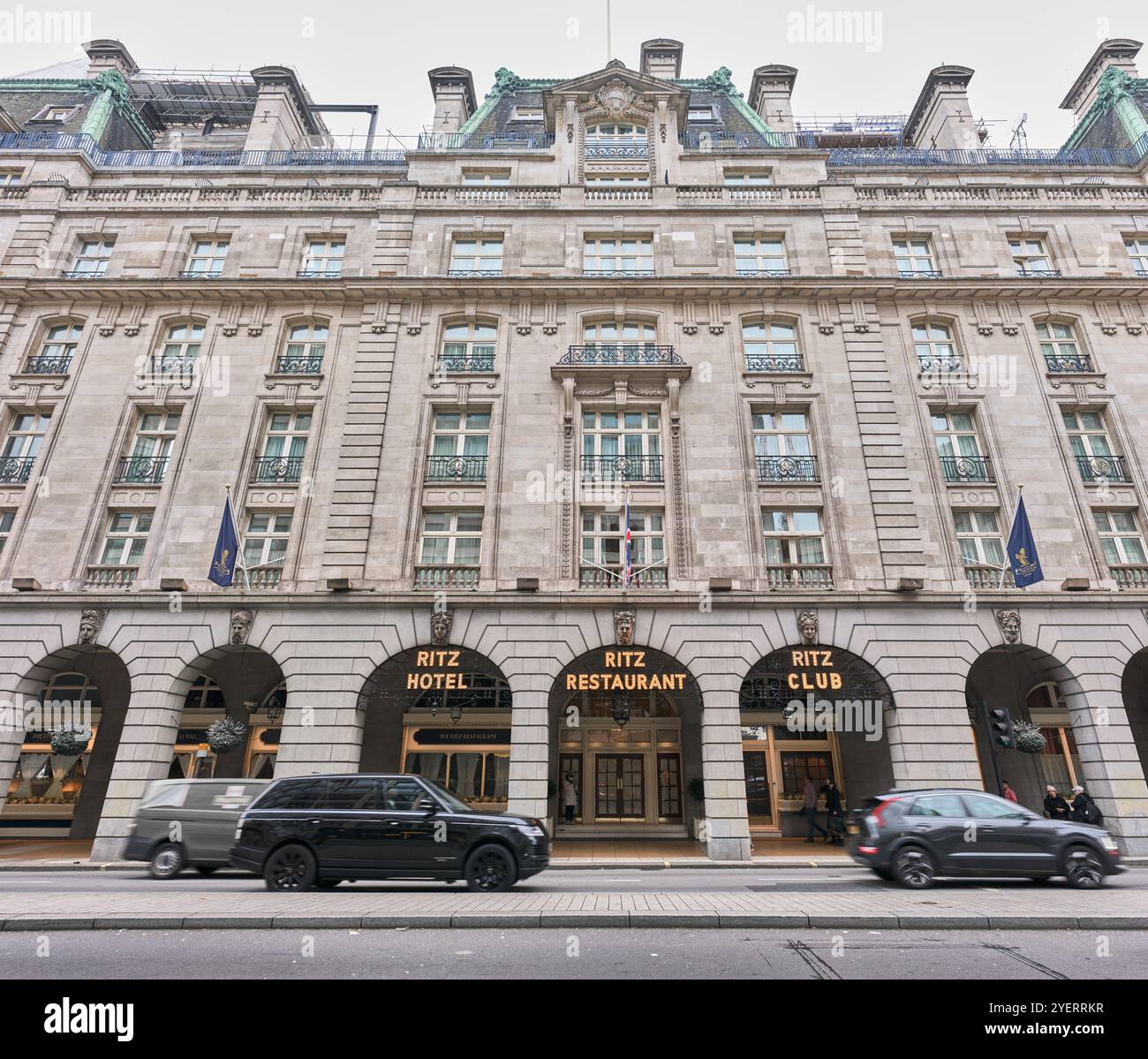 Hôtel, restaurant et club Ritz (inspiré par Cesar Ritz, conçu par Mewes & Davis), Londres, Angleterre. Banque D'Images