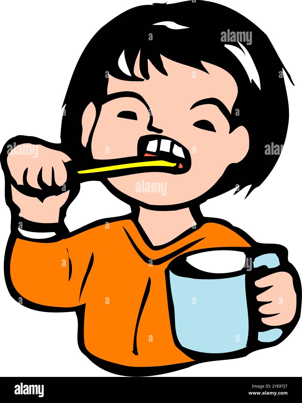 Dentifrice se brossant les dents Banque D'Images