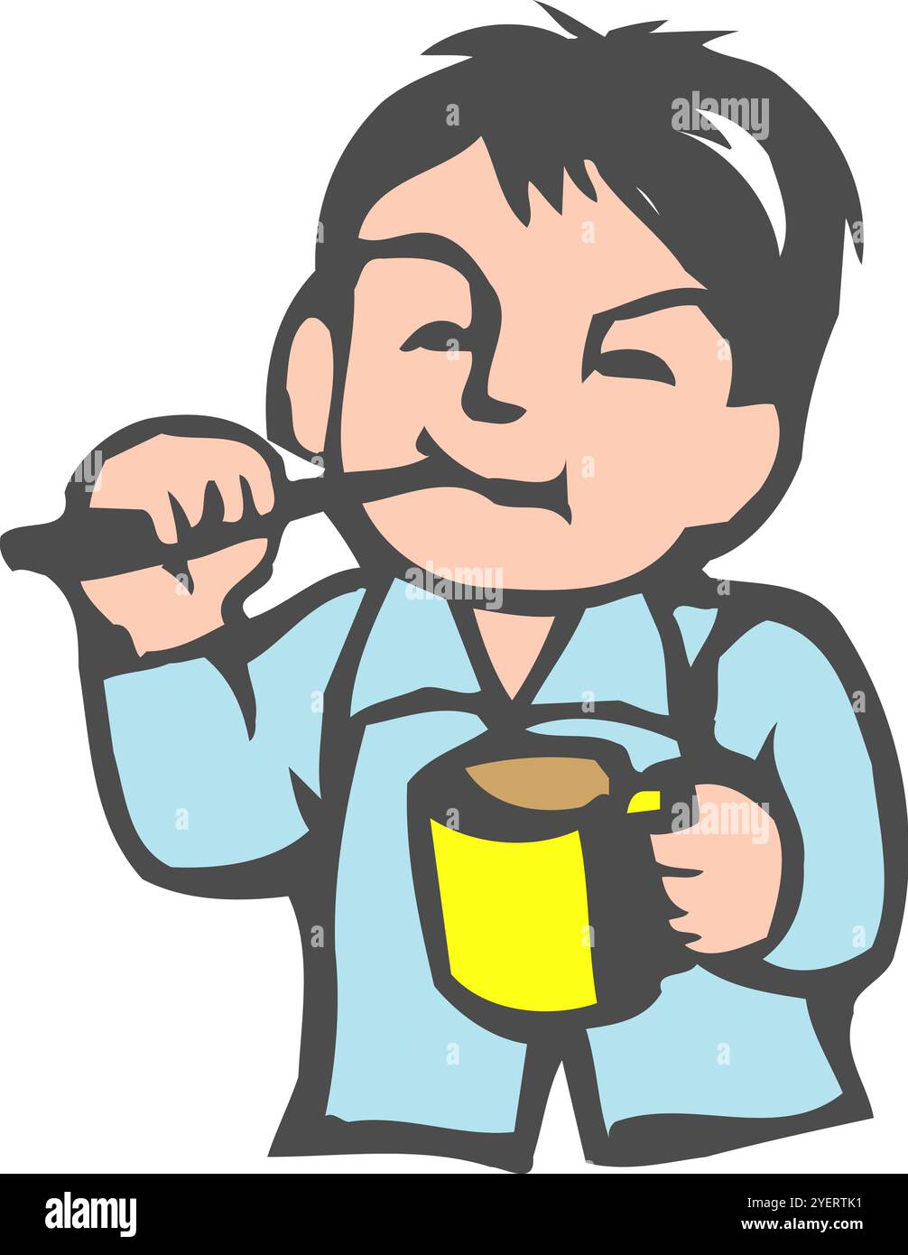 Dentifrice se brossant les dents Banque D'Images