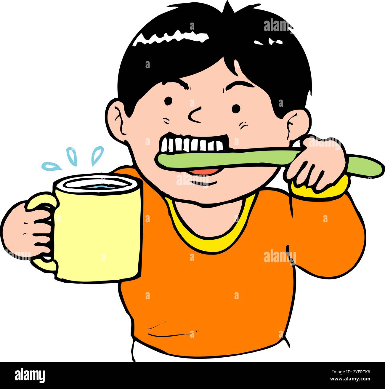 Dentifrice se brossant les dents Banque D'Images