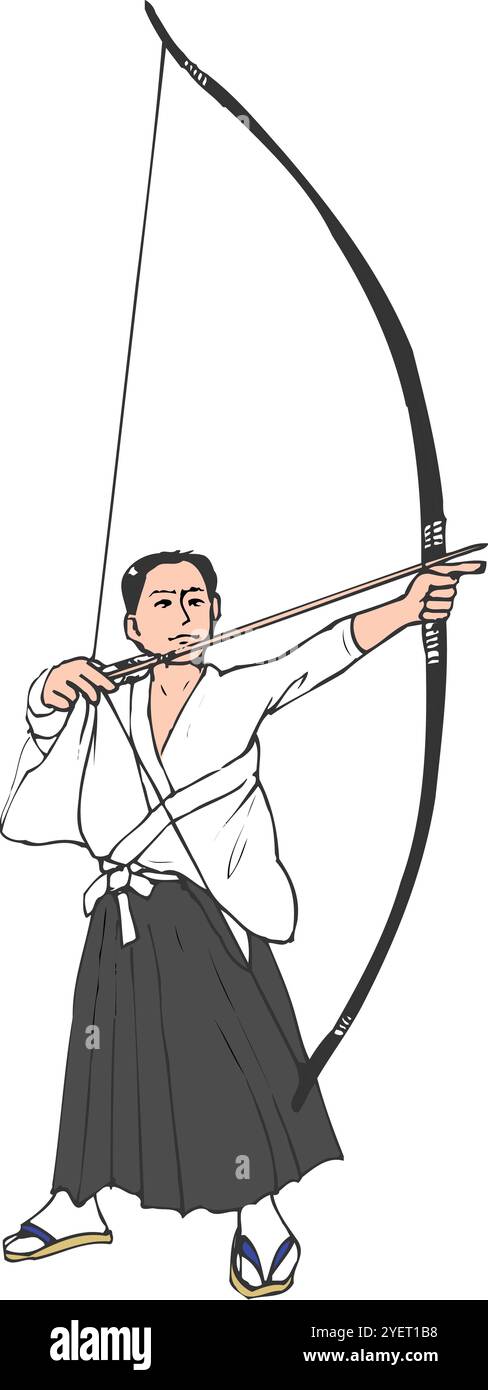 Kyudo (tir à l'arc japonais) Banque D'Images