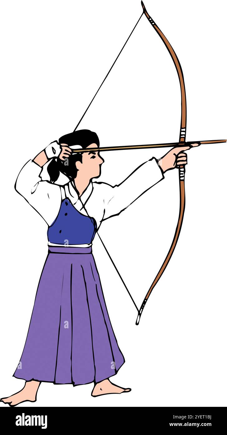 Kyudo (tir à l'arc japonais) Banque D'Images
