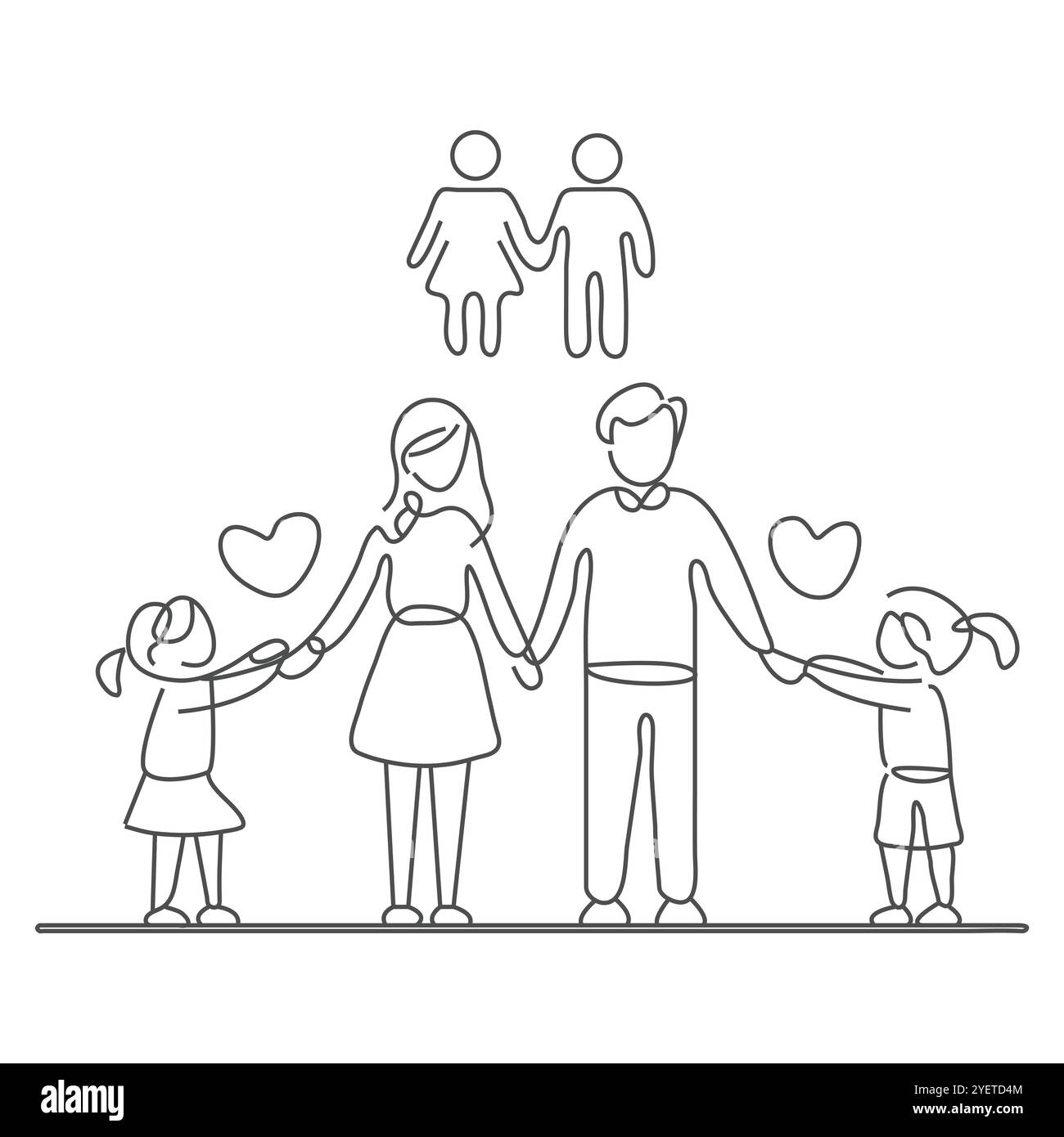 Collection de mères, de pères et d'enfants passant du temps ensemble. Ensemble de parents et d'enfants se promenant isolés sur fond blanc. Vecteur plat. Illustration de Vecteur
