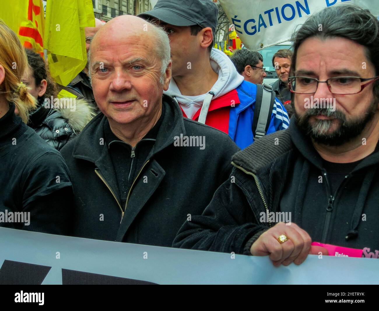 Paris, France, foule, Jacques Gaillot, militant français prêtre, Demand for Right for permanent Housing, 'droit au logement, D.A.L.', N Banque D'Images