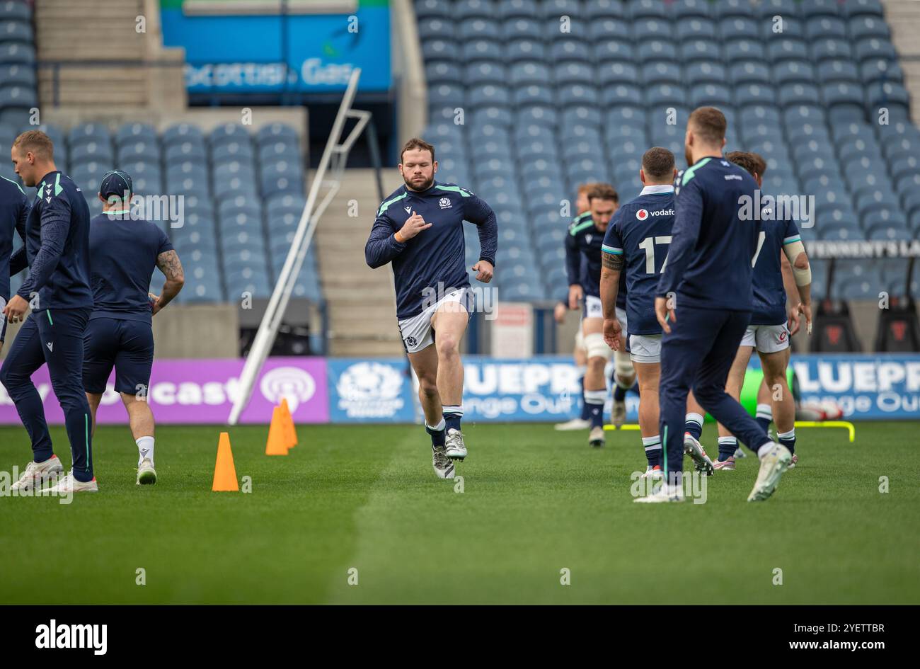 Édimbourg, Écosse, Royaume-Uni, 1er novembre 2024 - L'équipe écossaise de rugby s'entraîne à Murrayfield avant son match contre Fiji Autumn Nations Series au Murrayfield Stadium, Édimbourg.- crédit : Thomas Gorman/Alamy News Live Banque D'Images