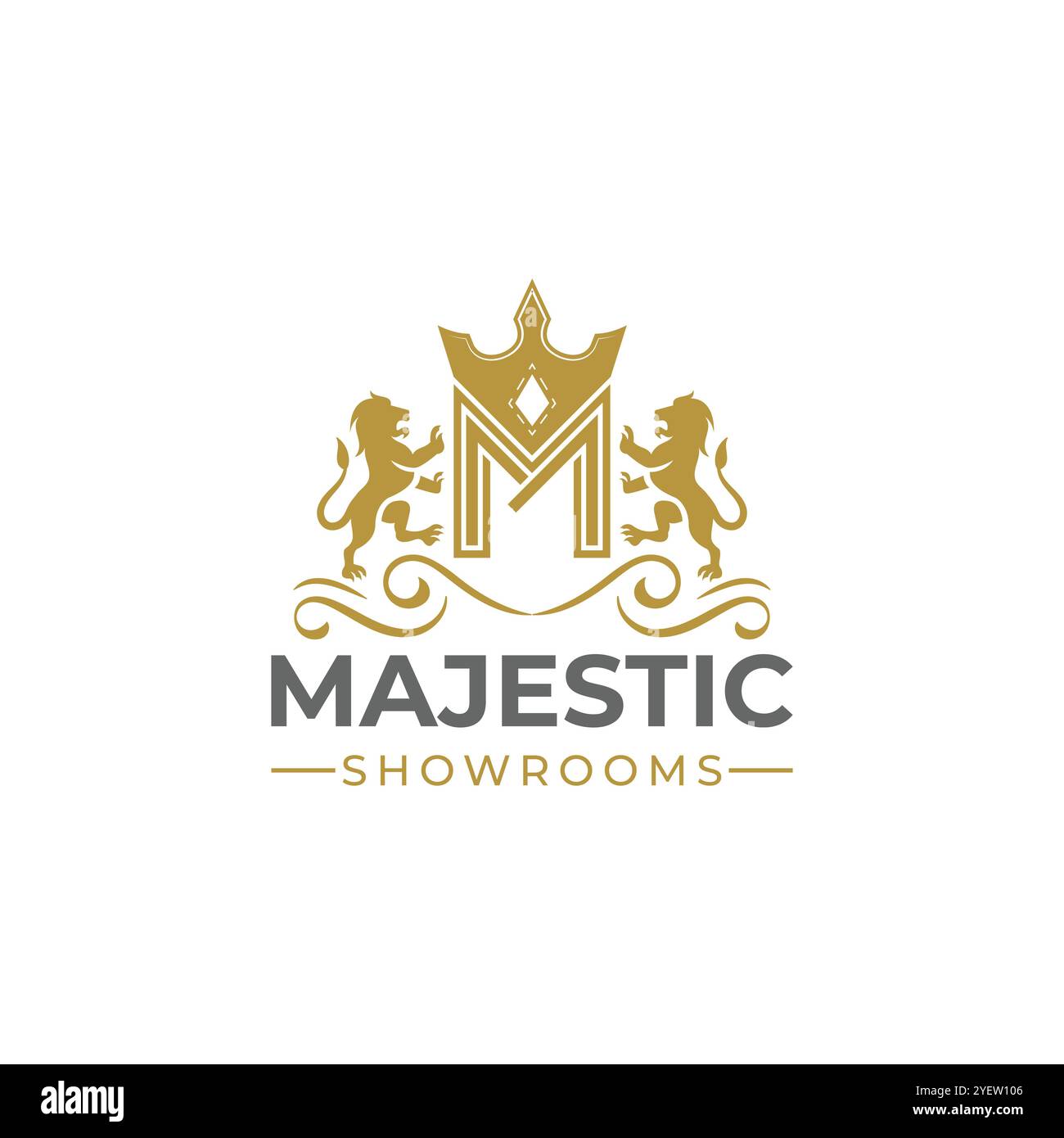M logo Majestic showrooms design logo de luxe Illustration de Vecteur