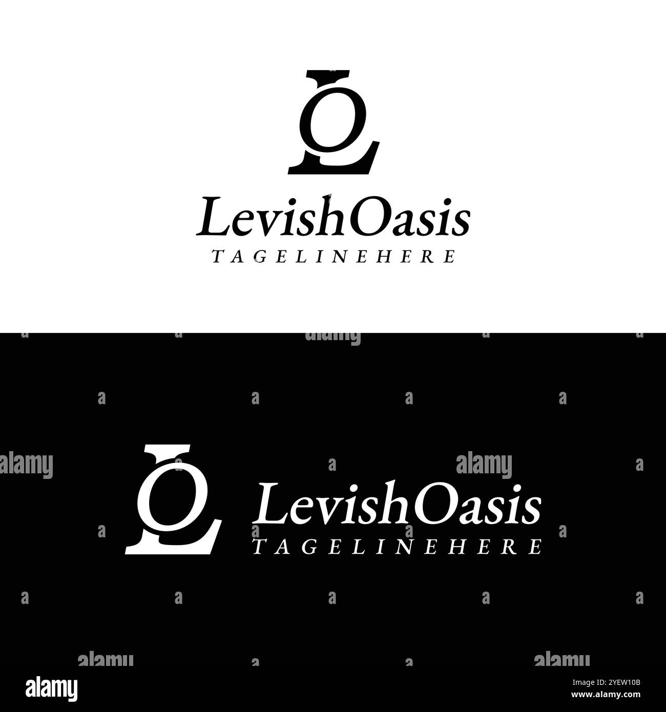 Logo de luxe LO Monogram Levish Oasis Illustration de Vecteur