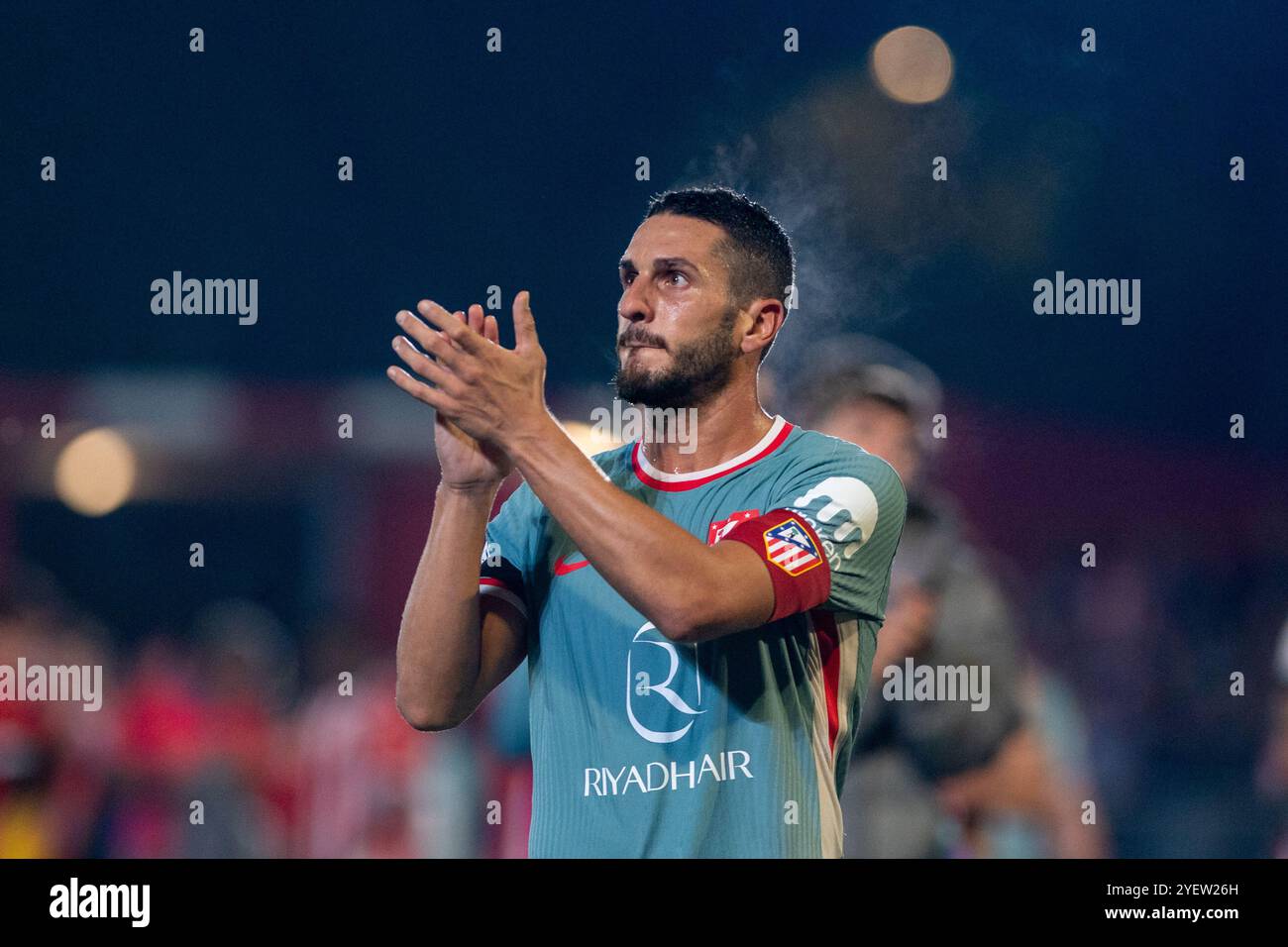 Vic, Espagne : octobre 31 2024 : joueurs de l'Atletico de Madrid après le match de la Copa del Rey 2024 - 2025 entre UE Vic et Atletico de Madrid à l'Estadi HIPO Banque D'Images