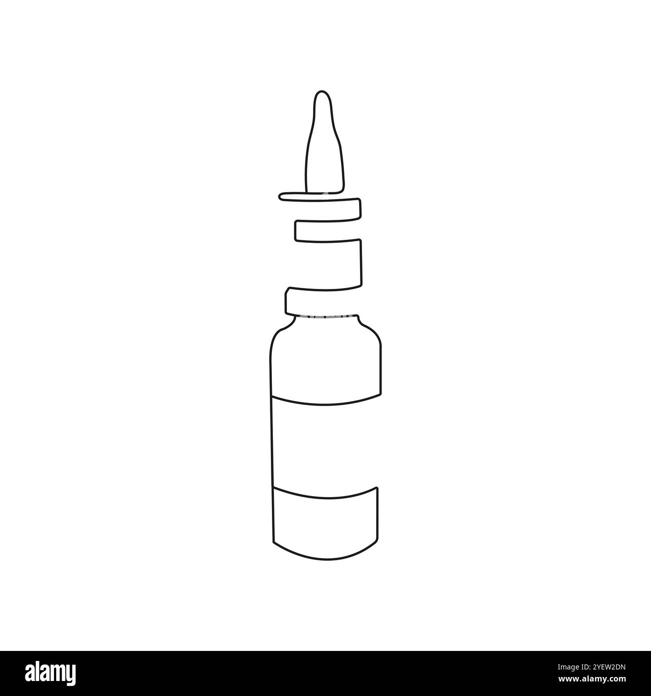 Flacon pulvérisateur nasal. Une seule ligne Santé et concept médical. Illustration vectorielle dessinée à la main. Illustration de Vecteur