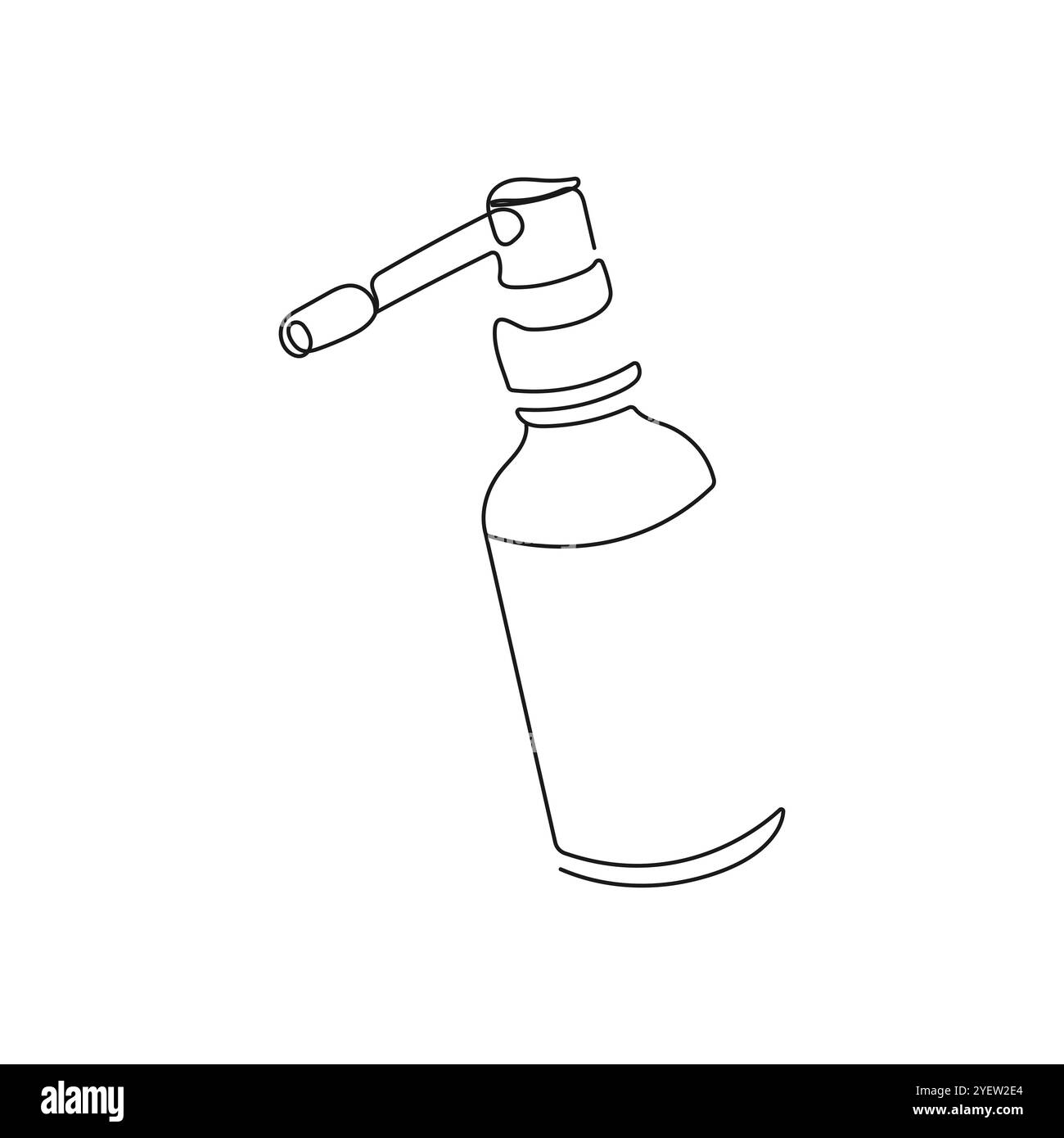 Spray pour la gorge. Une seule ligne Santé et concept médical. Illustration vectorielle dessinée à la main. Illustration de Vecteur