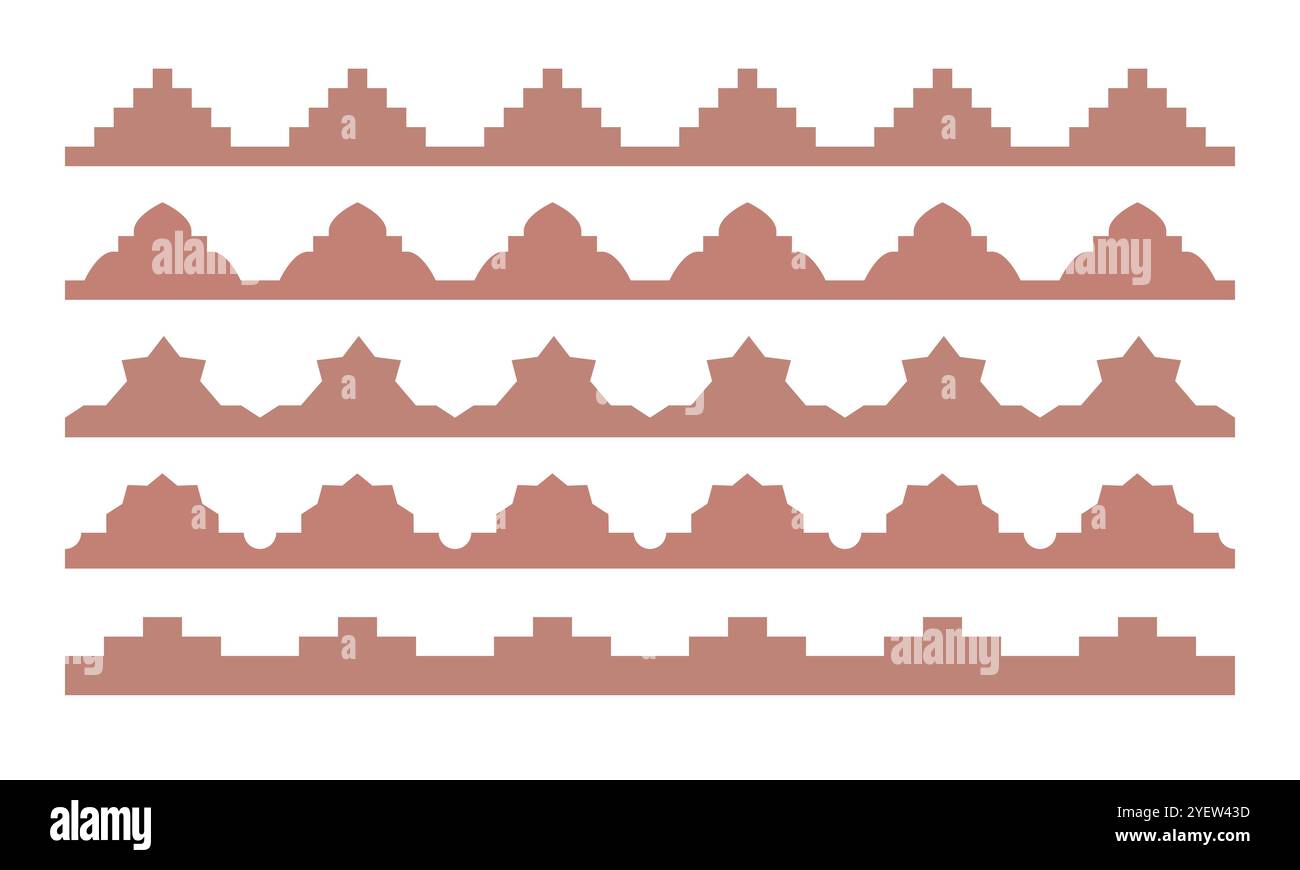 Mur oriental arabe, forme toit. Bordure simple avec motif marocain. Éléments vectoriels pour carte mubarac eid, fond. Illustration de Vecteur