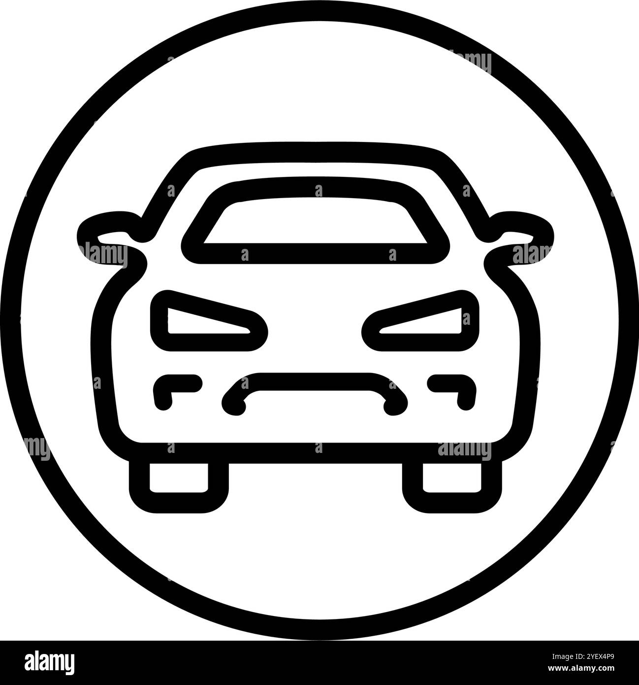 Icône de ligne simple avant de la voiture. Symbole automobile et concessionnaire automobile. Auto, vue, sport, course, transport, panneau de contour de transport. Illustration vectorielle iso Illustration de Vecteur