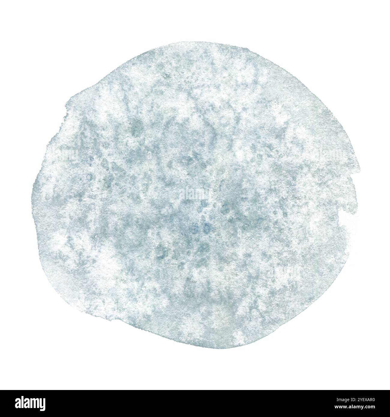 Tache d'aquarelle abstraite gris-vert isolée sur fond blanc. Texture de motifs de glace dessinés à la main. Pour le modèle de cartes de vœux, l'emballage festif, la décoration et la conception du nouvel an et de Noël. Banque D'Images