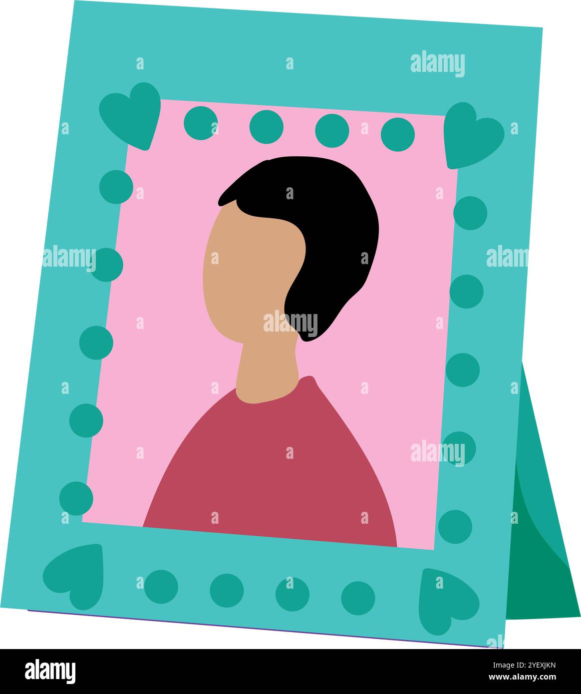 Photo encadrée avec décoration de coeur pour ofrenda, vecteur Illustration de Vecteur