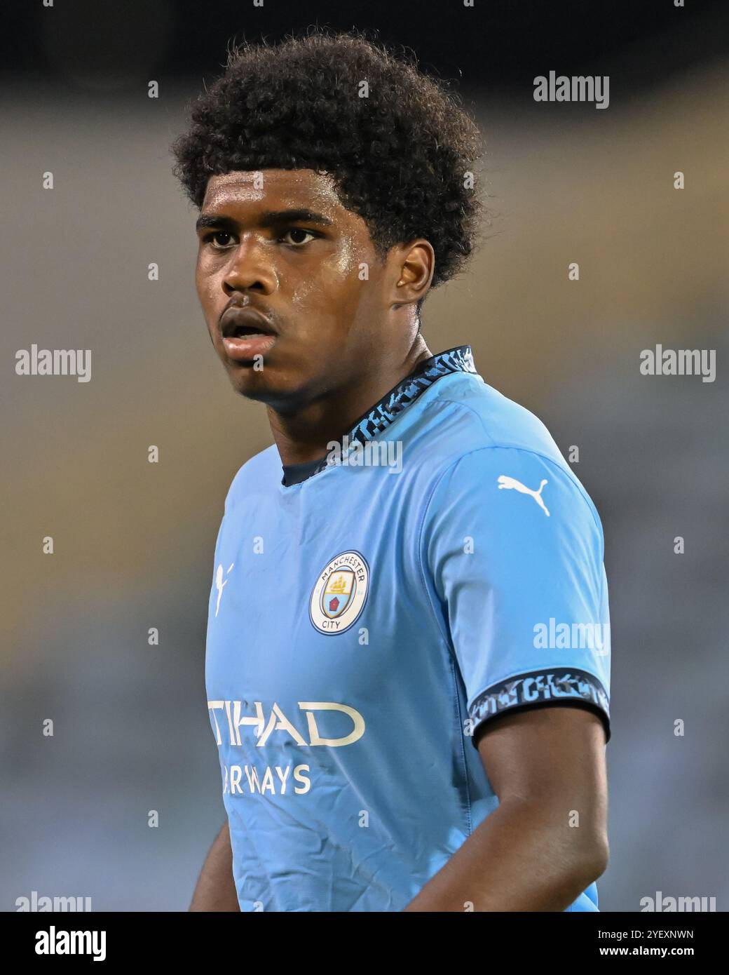 Jaden Heskey de Manchester Citypendant le match de premier League 2 U23 Manchester City vs Norwich City au joie Stadium, Manchester, Royaume-Uni, 1er novembre 2024 (photo de Cody Froggatt/News images) Banque D'Images