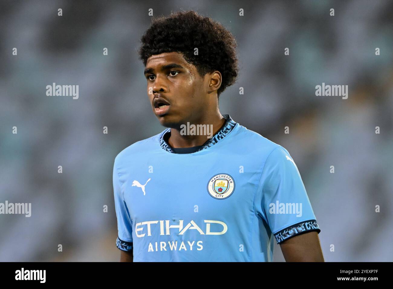 Manchester, Royaume-Uni. 01 novembre 2024. Jaden Heskey de Manchester Citypendant le match de premier League 2 U23 Manchester City vs Norwich City au joie Stadium, Manchester, Royaume-Uni, le 1er novembre 2024 (photo de Cody Froggatt/News images) à Manchester, Royaume-Uni le 11/01/2024. (Photo de Cody Froggatt/News images/Sipa USA) crédit : Sipa USA/Alamy Live News Banque D'Images