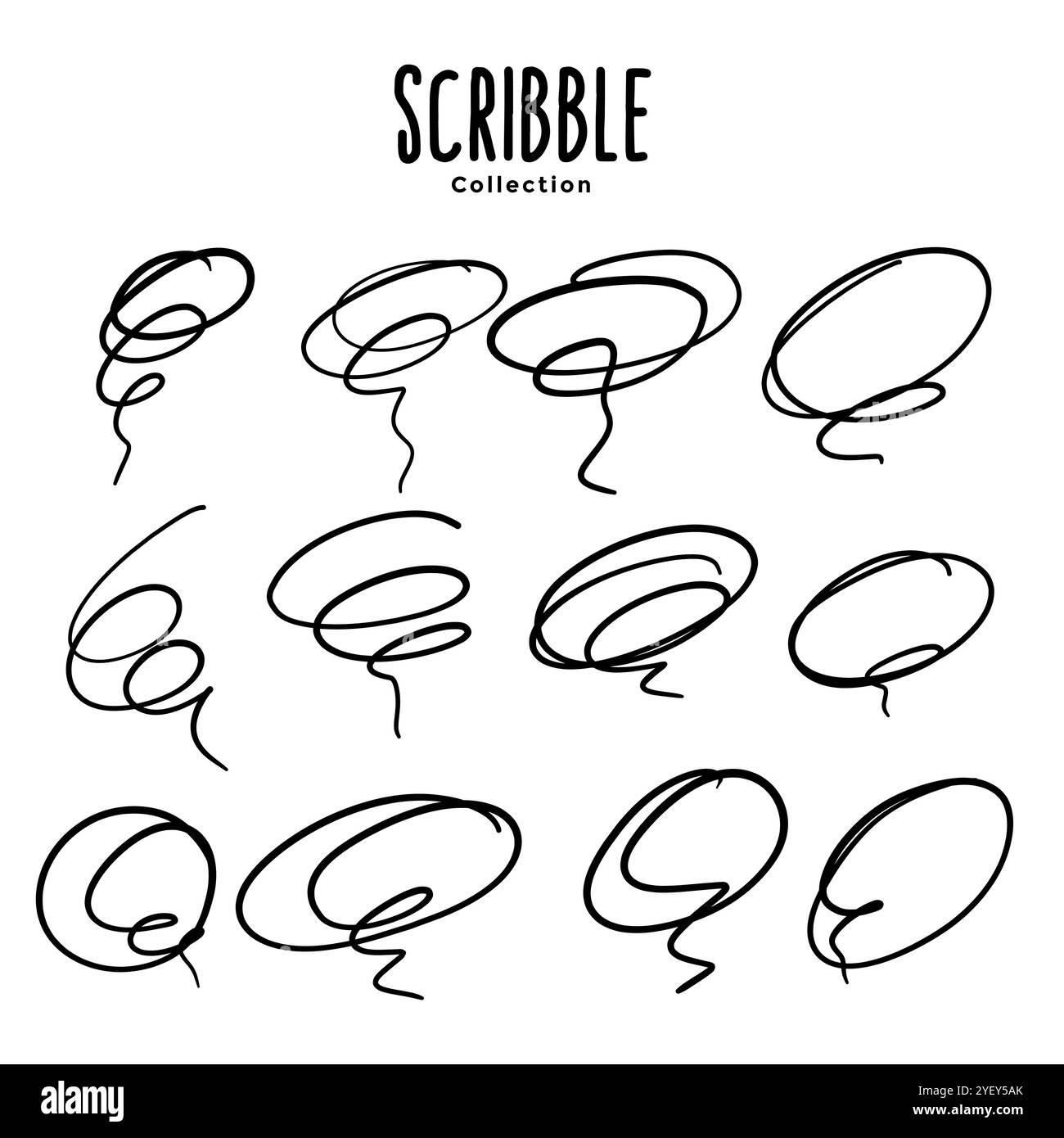 ser de randon stylo à motif de gribouces circulaires Illustration de Vecteur