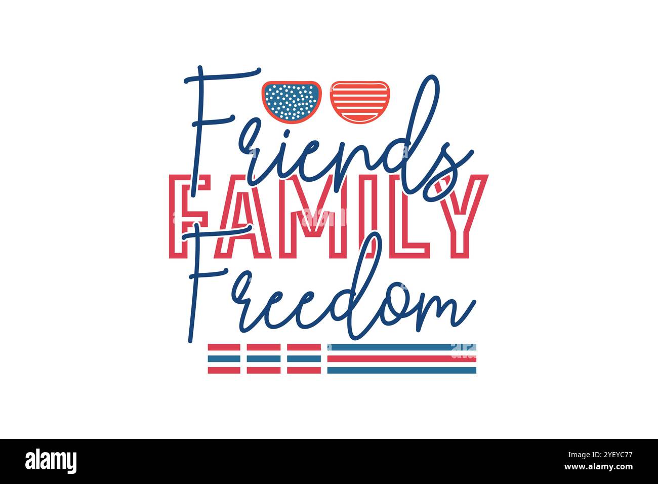 T-shirt Summer Beach SVG, Friends Family Freedom SVG Design Illustration de Vecteur