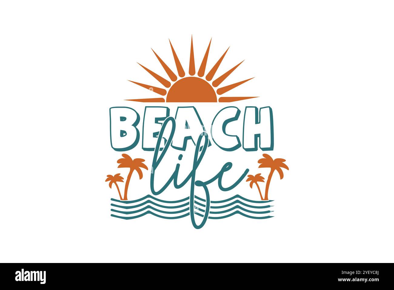 T-shirt Summer Beach SVG, Friends Family Freedom SVG Design Illustration de Vecteur