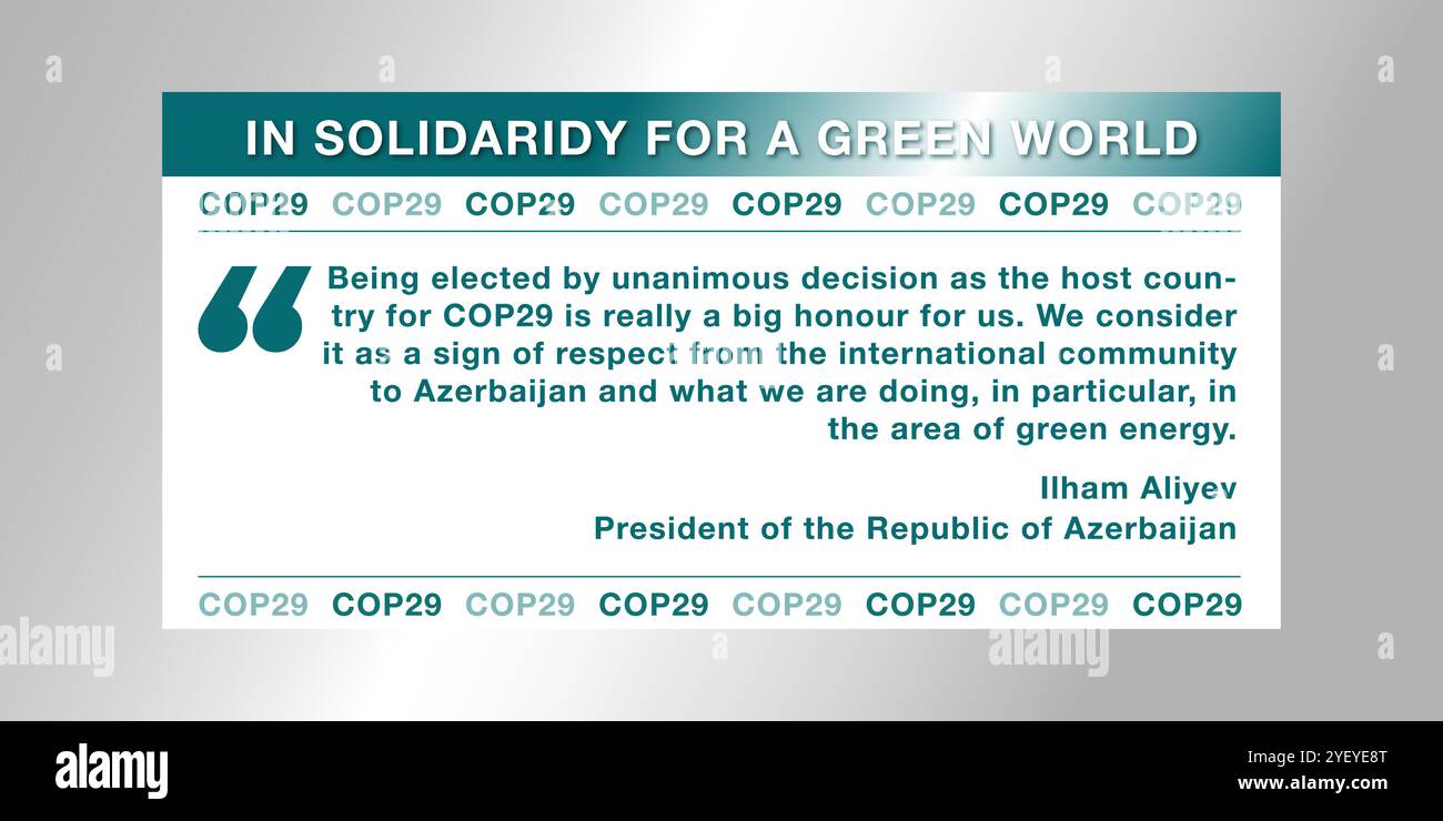 CoP29 citation. Illustration vectorielle. Bakou, Azerbaïdjan. 18.09.2024. Illustration de Vecteur
