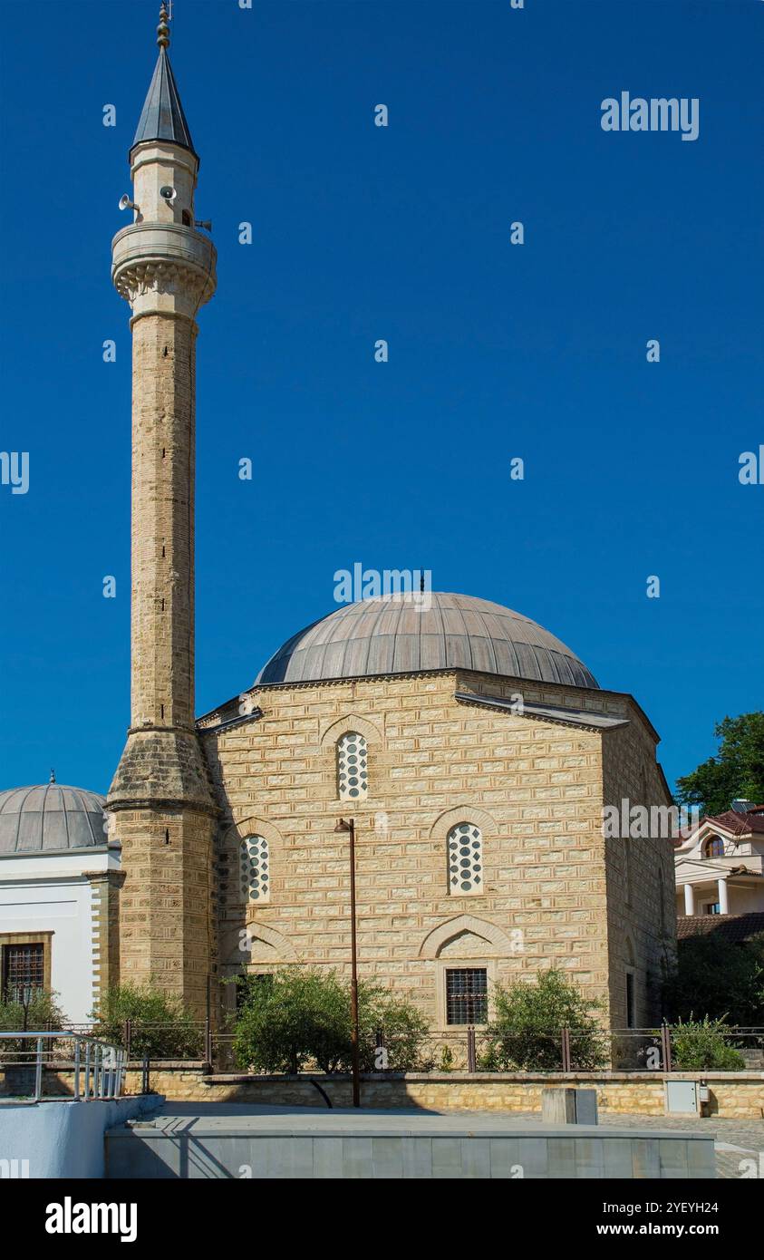 La mosquée de plomb à Berat, Albanie centrale. Une mosquée ottomane du XVIe siècle située dans la zone historique du patrimoine mondial de l'UNESCO. Banque D'Images