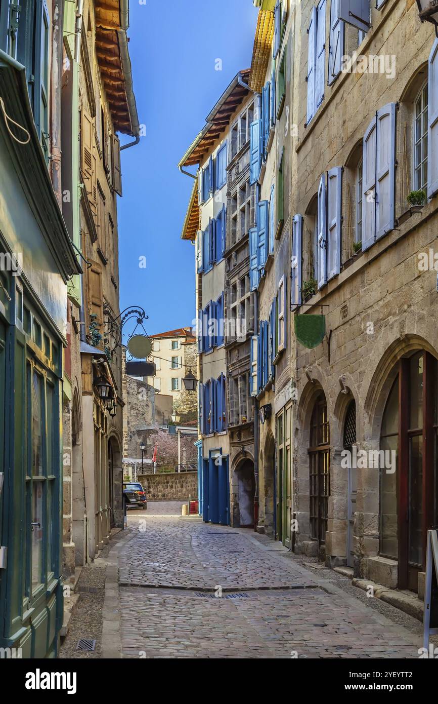 Rue dans le Puy en Velay centre ville, France, Europe Banque D'Images