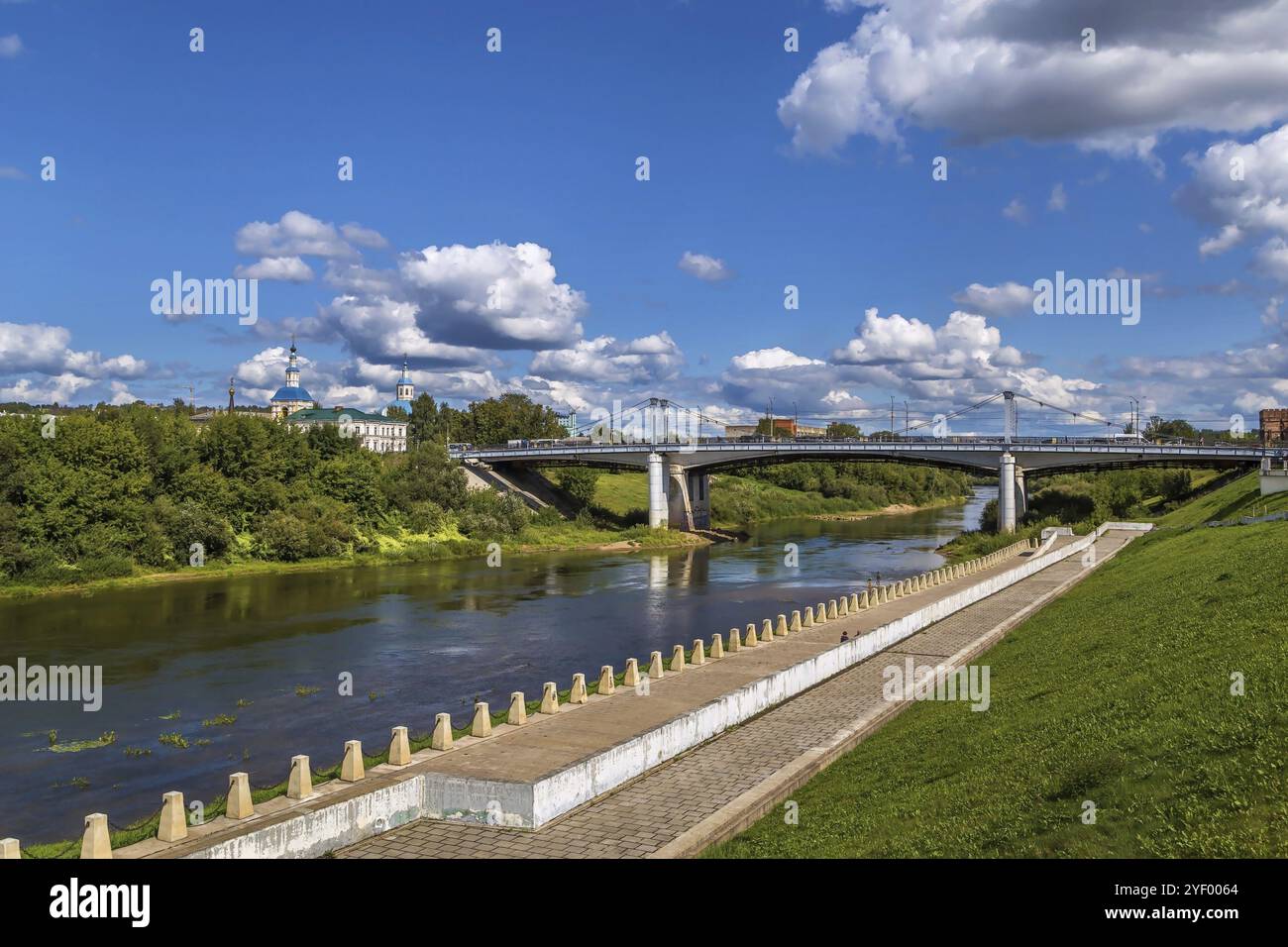 Paysage avec rivière Dniepr à Smolensk, Russie, Europe Banque D'Images