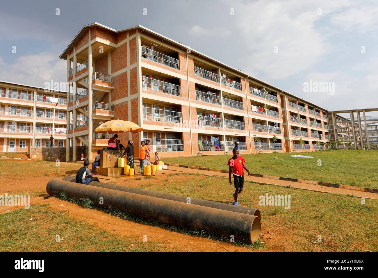 Logement social à Kigali, Rwanda. Banque D'Images