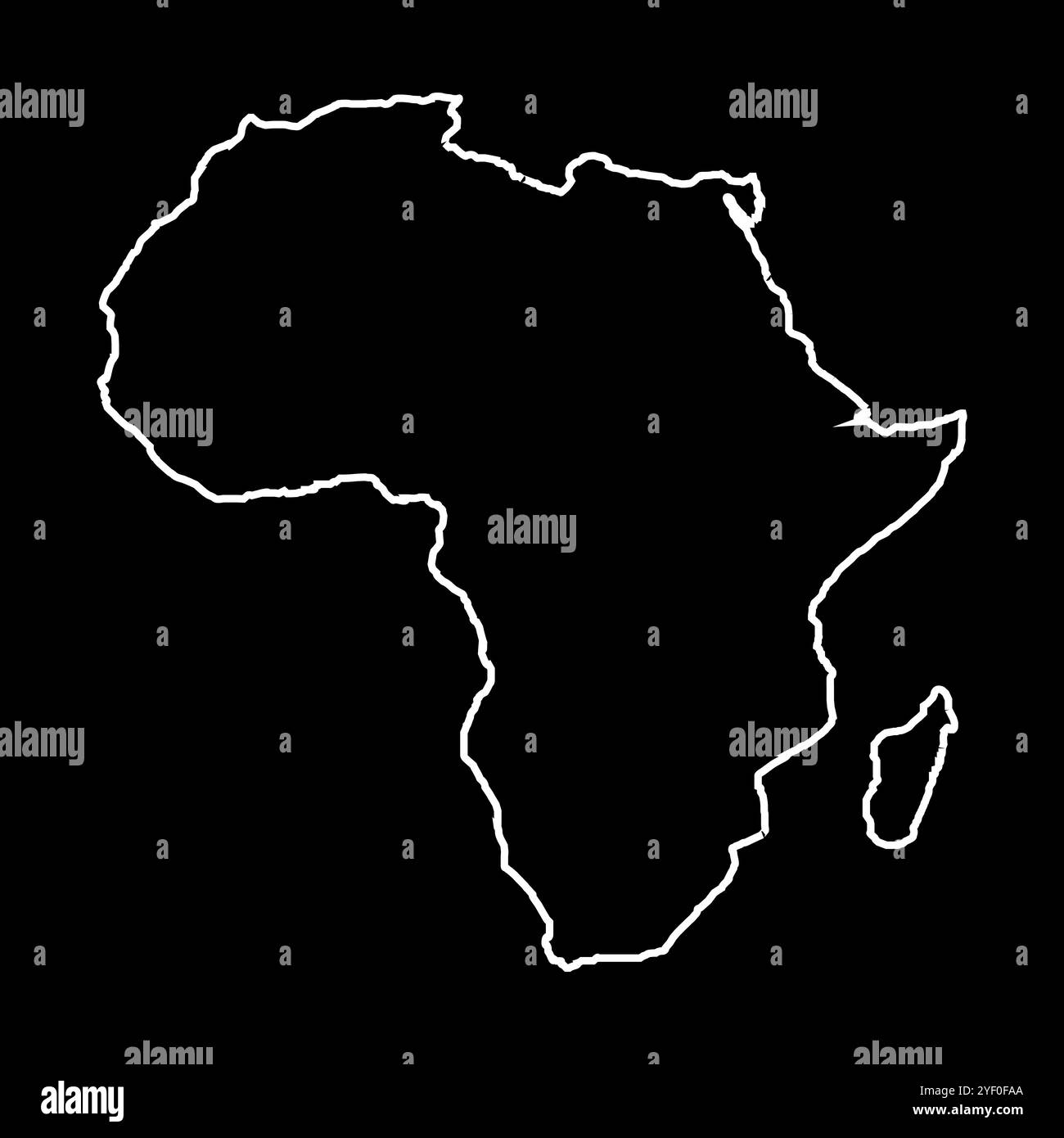 Contour de la carte de l'Afrique. Concept noir et blanc. illustration vectorielle. Illustration de Vecteur